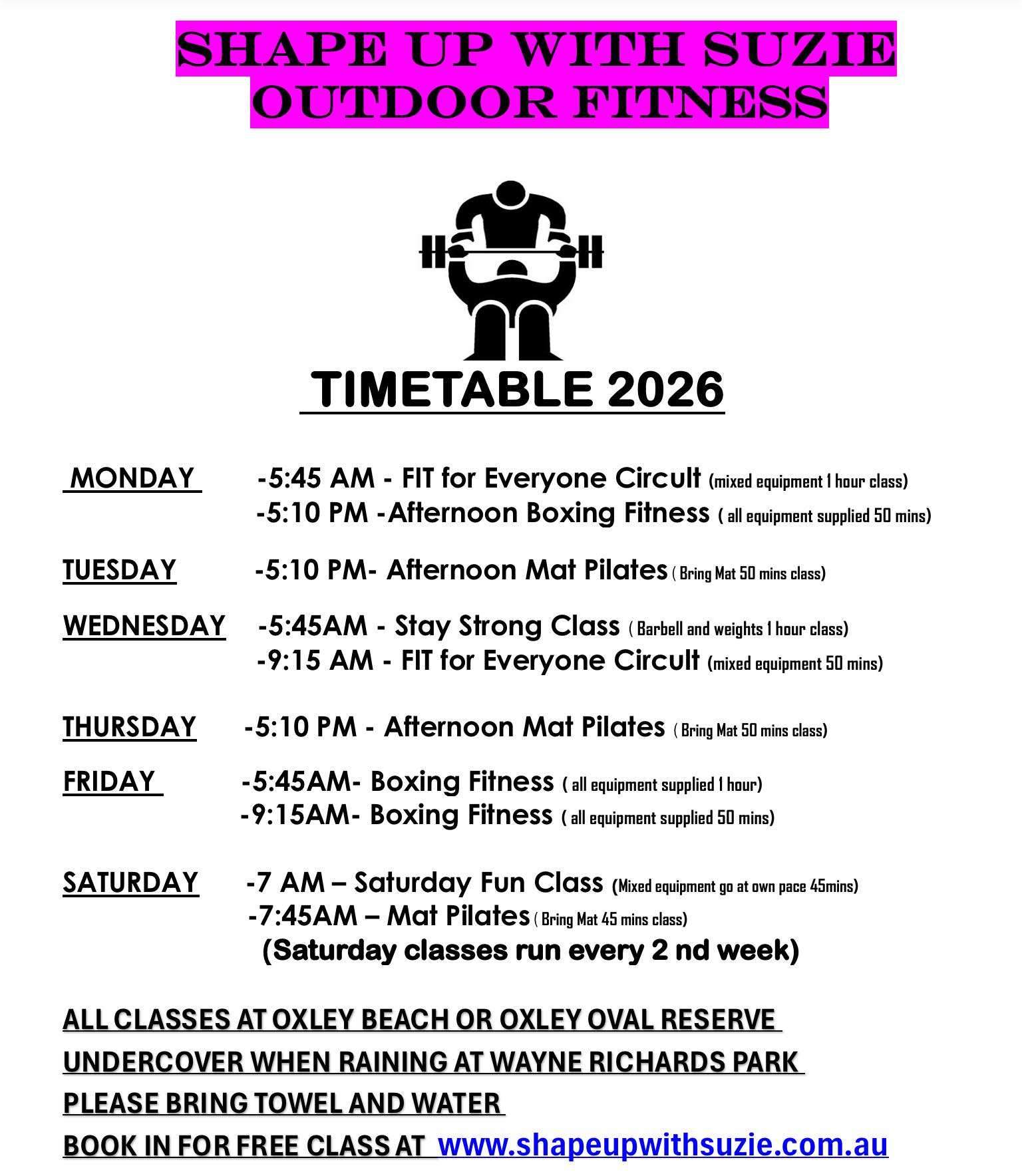 SHAPE - Classes are back tomorrow Oxley Beach with our NEW 2026 ...