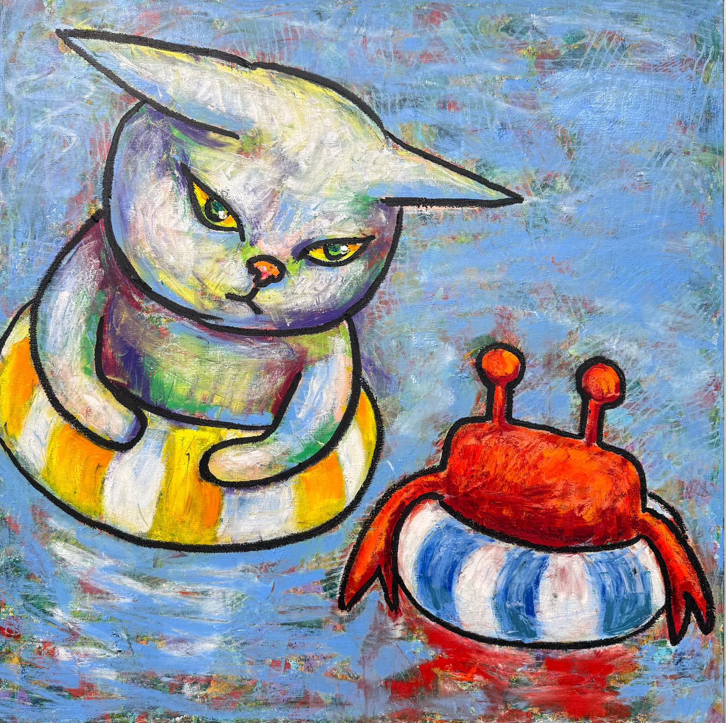 描画タテ54cmヨコ53cm 6月で削除致します。 彫刻家 田島享央己 - New painting Oil stick on canvas, 2026 #田島享