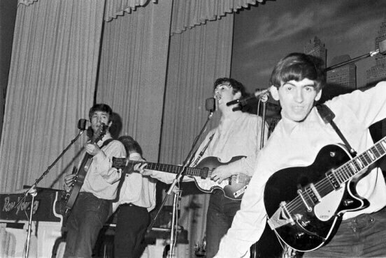 The Beatles performing at the Star-Club in Hamburg, 1962