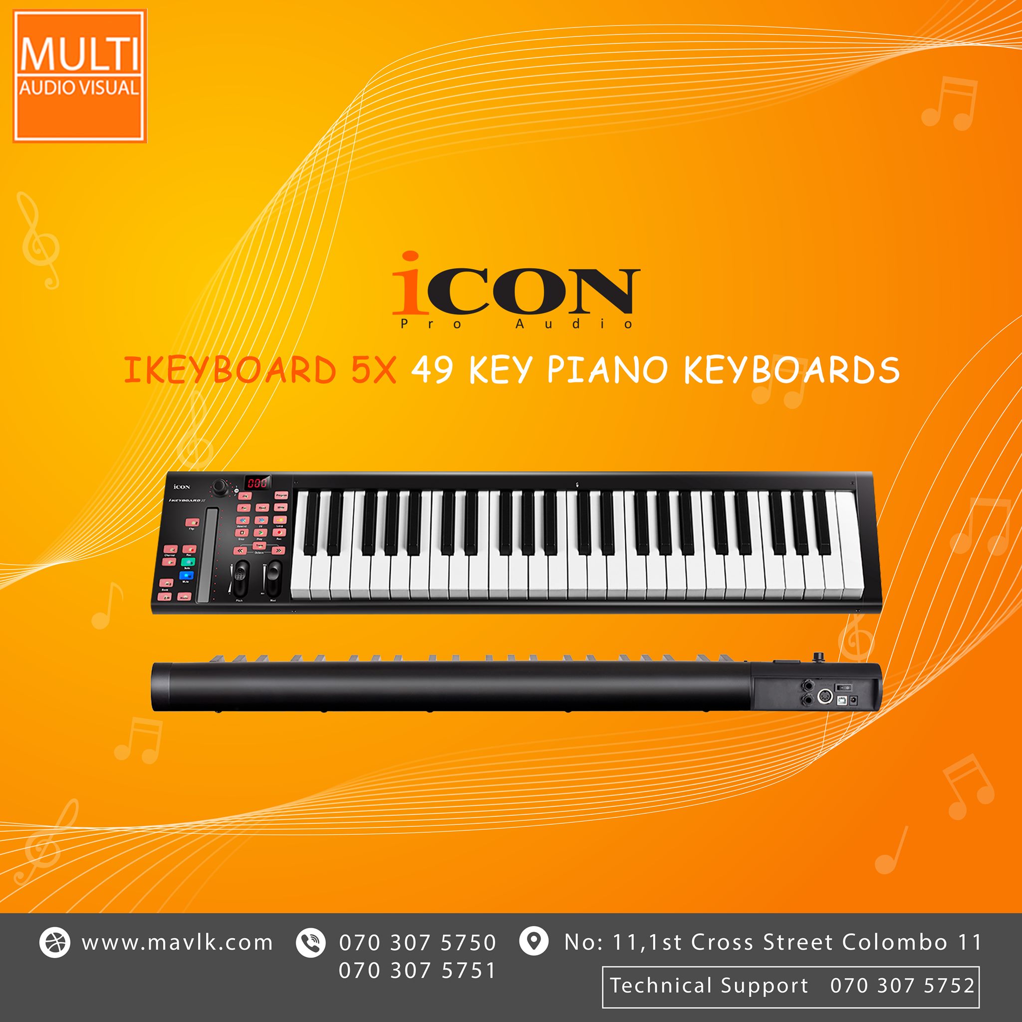ICON iKeyboard 5X 49-Key MIDI keyboard semi-weighted keys with
