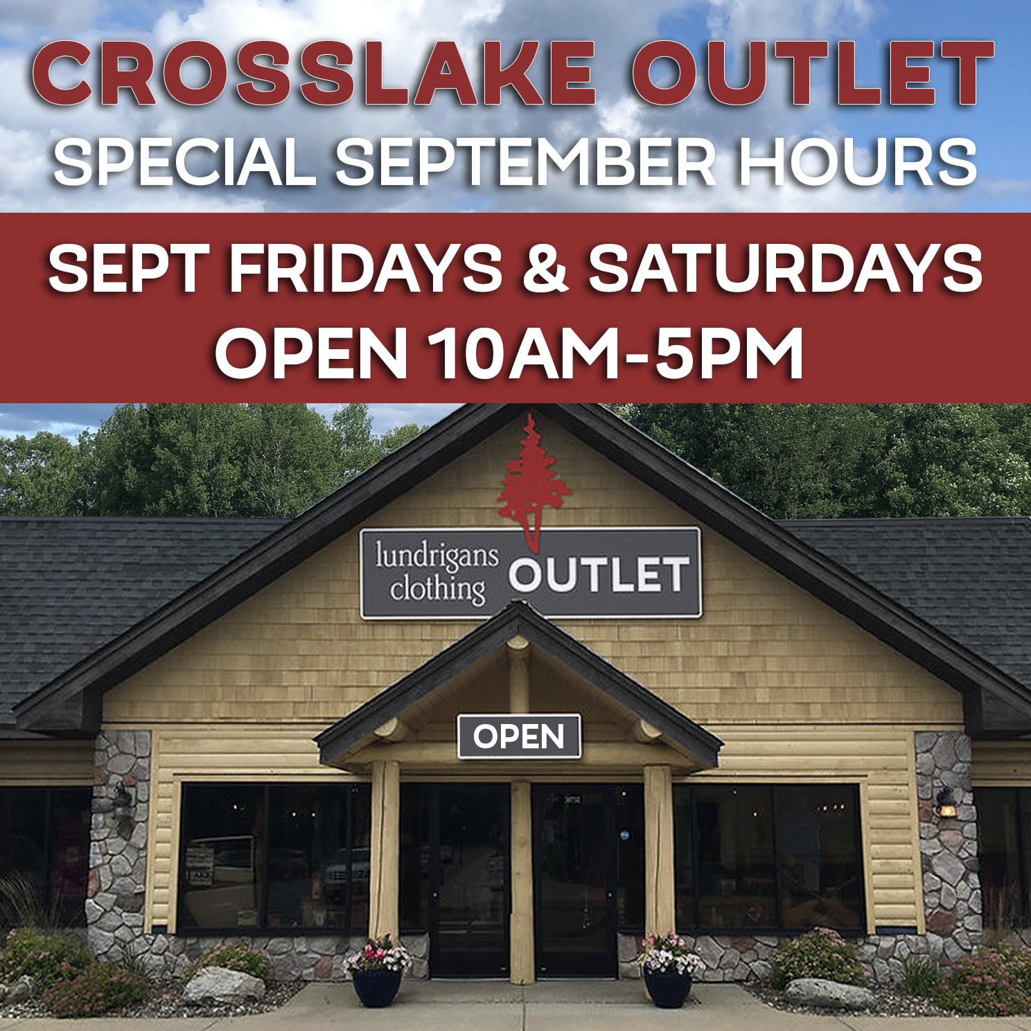 Lundrigans Clothing outlet hours for September
