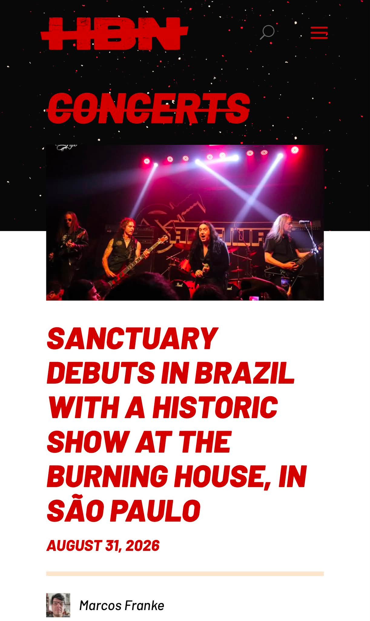 Sanctuary's historic debut show in São Paulo, Brazil (August 31, 2026)