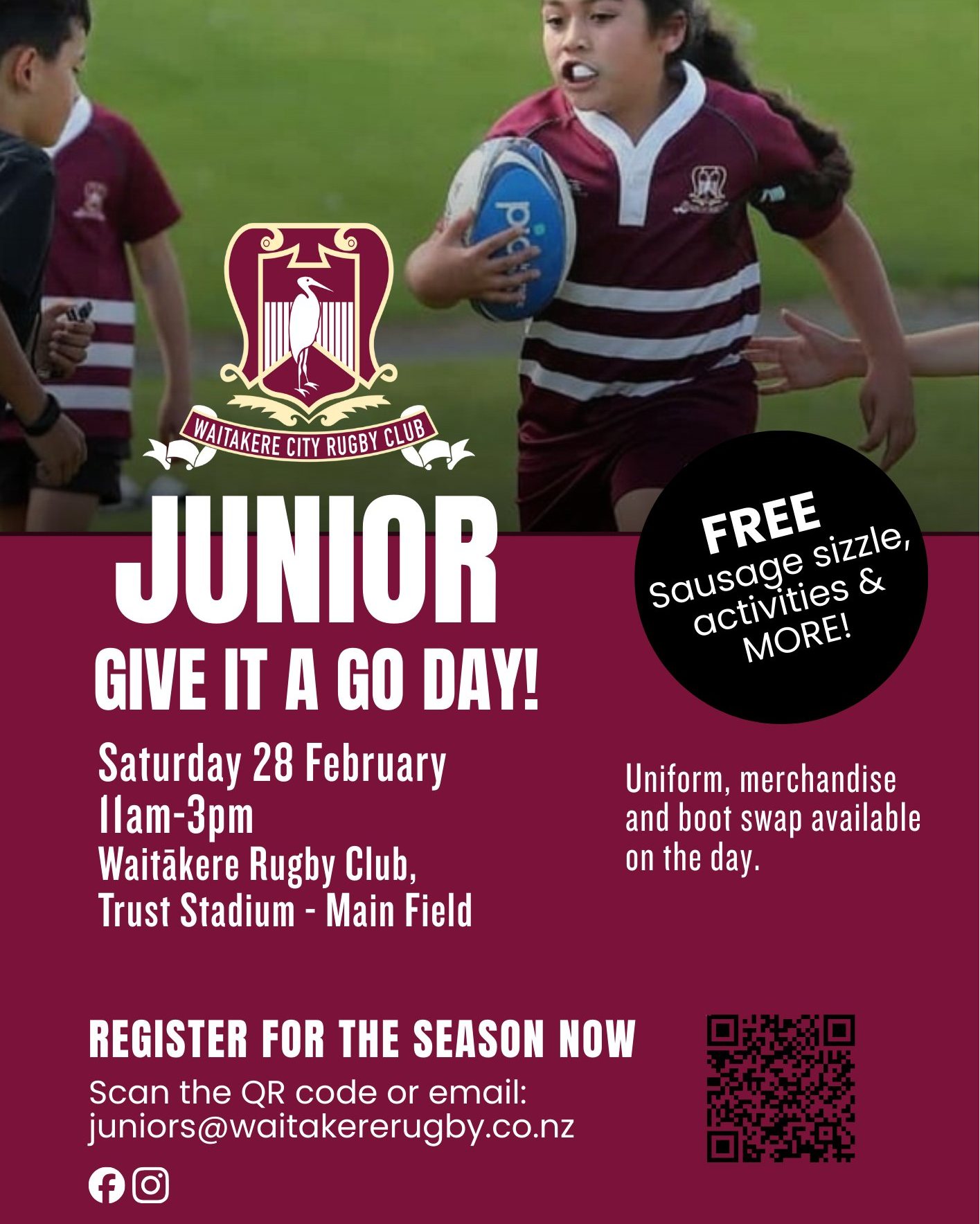Waitakere - 🏉 Junior Give It a Go Day – Waitākere Rugby Club 🏉 We’re ...