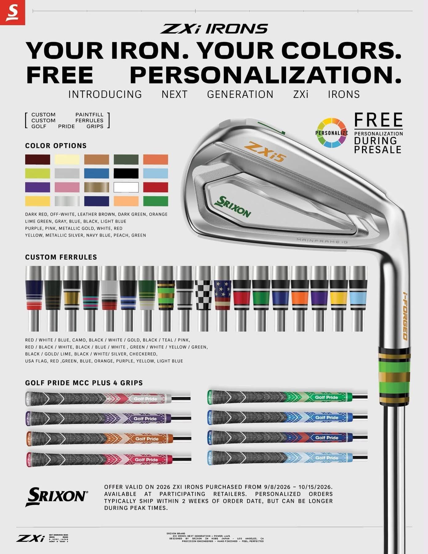 コーウィン Lakewood CC offers free customization on new ZXi irons until