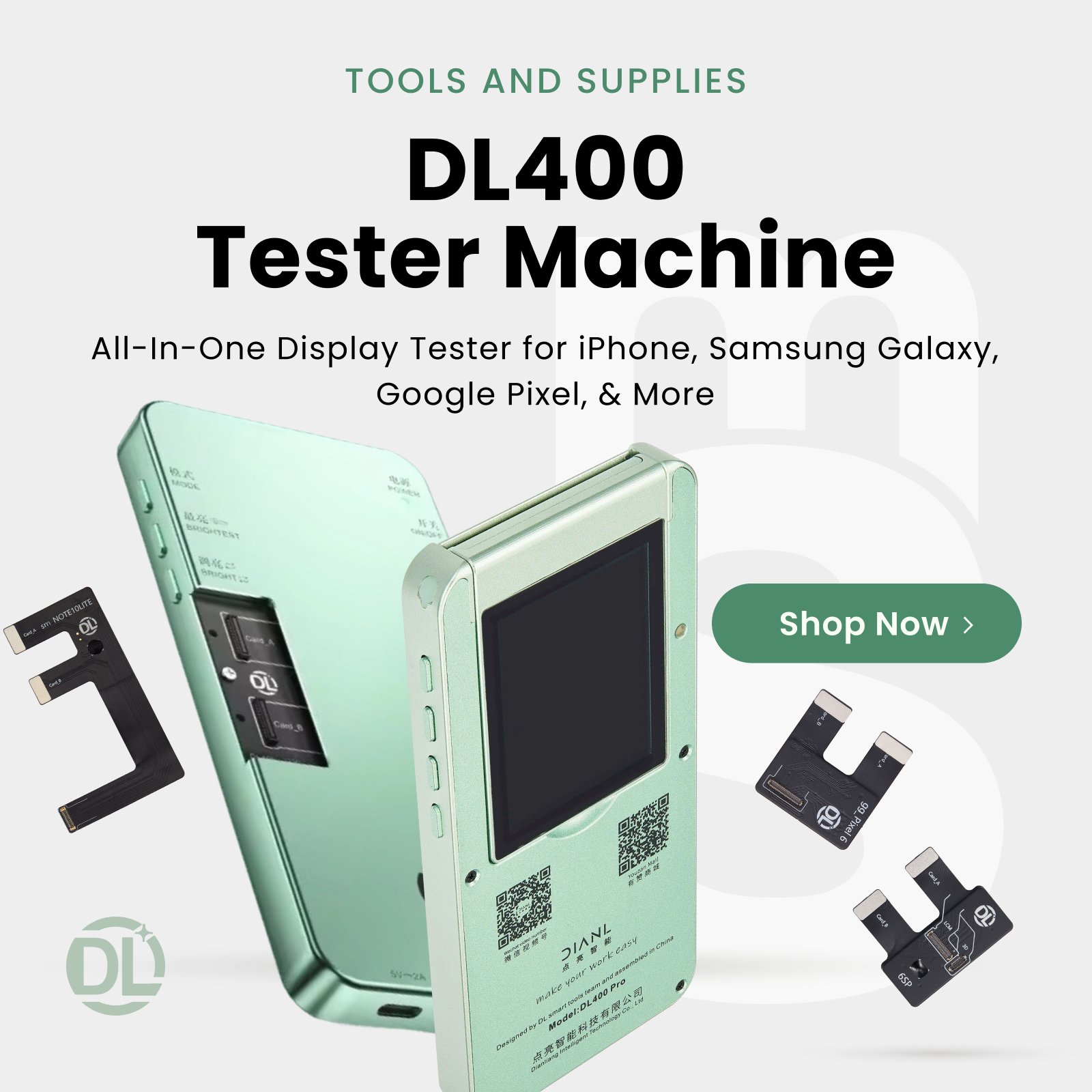 DL400 Pro display tester for iPhone, Samsung, and more