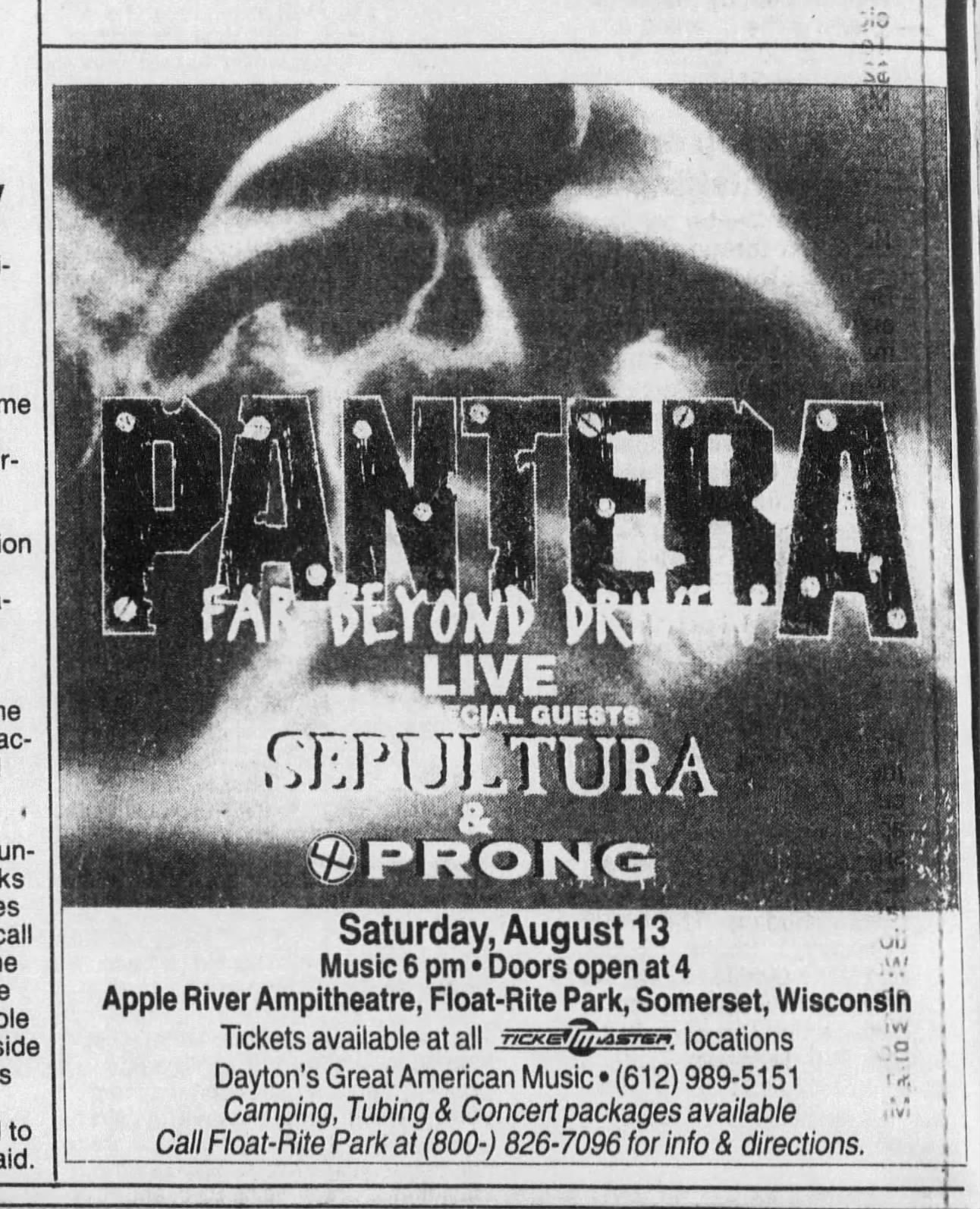 On this date in 1994: Pantera's 'Far Beyond Driven' tour slammed