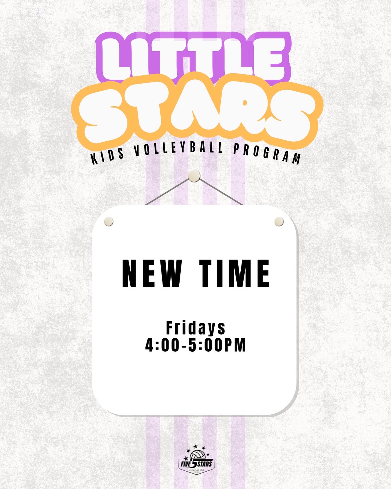 🌟 New Hours for Little Stars!... - Five Stars Volleyball Club | Facebook