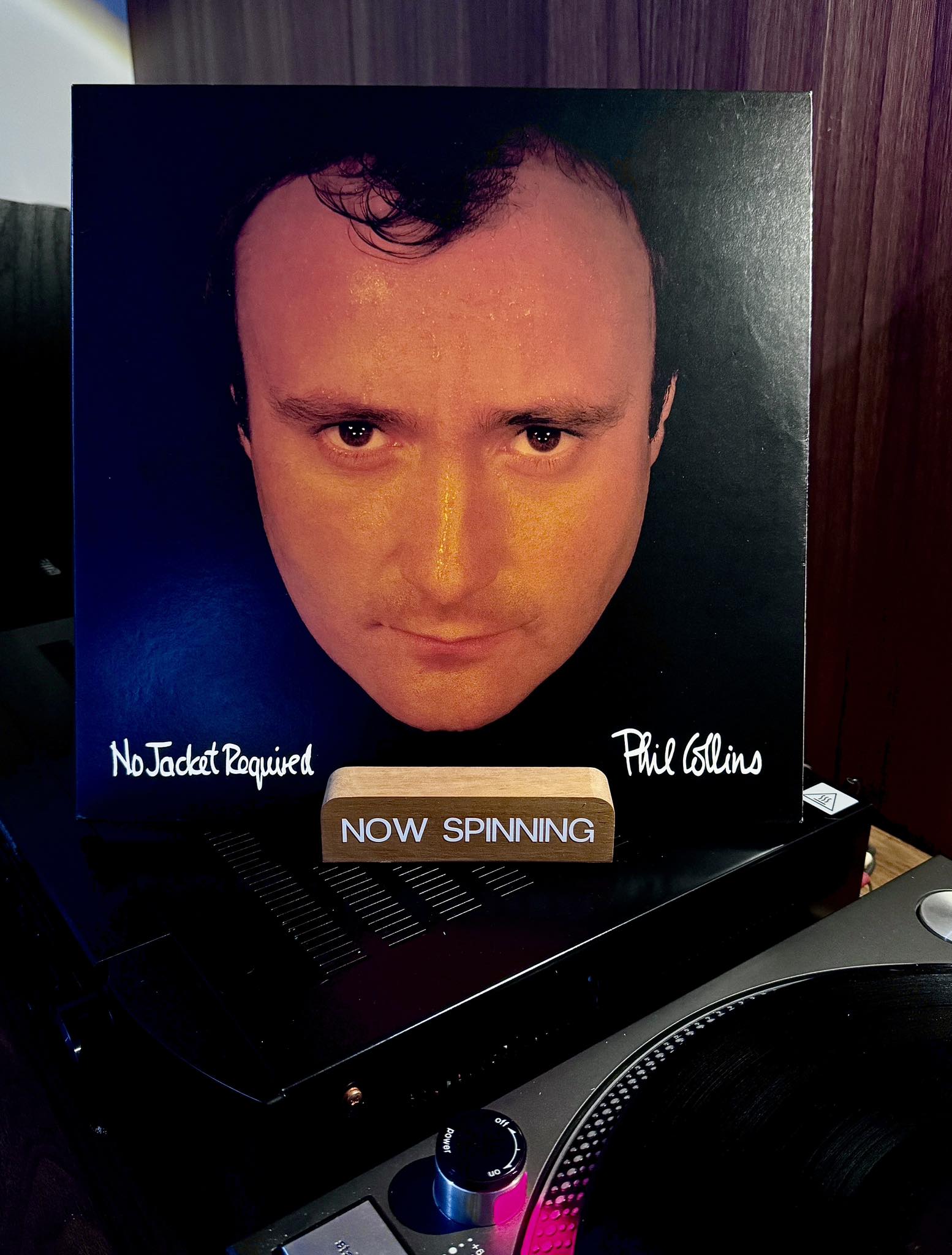 Phil Collins pictured for the “No Jacket Required” album sleeve