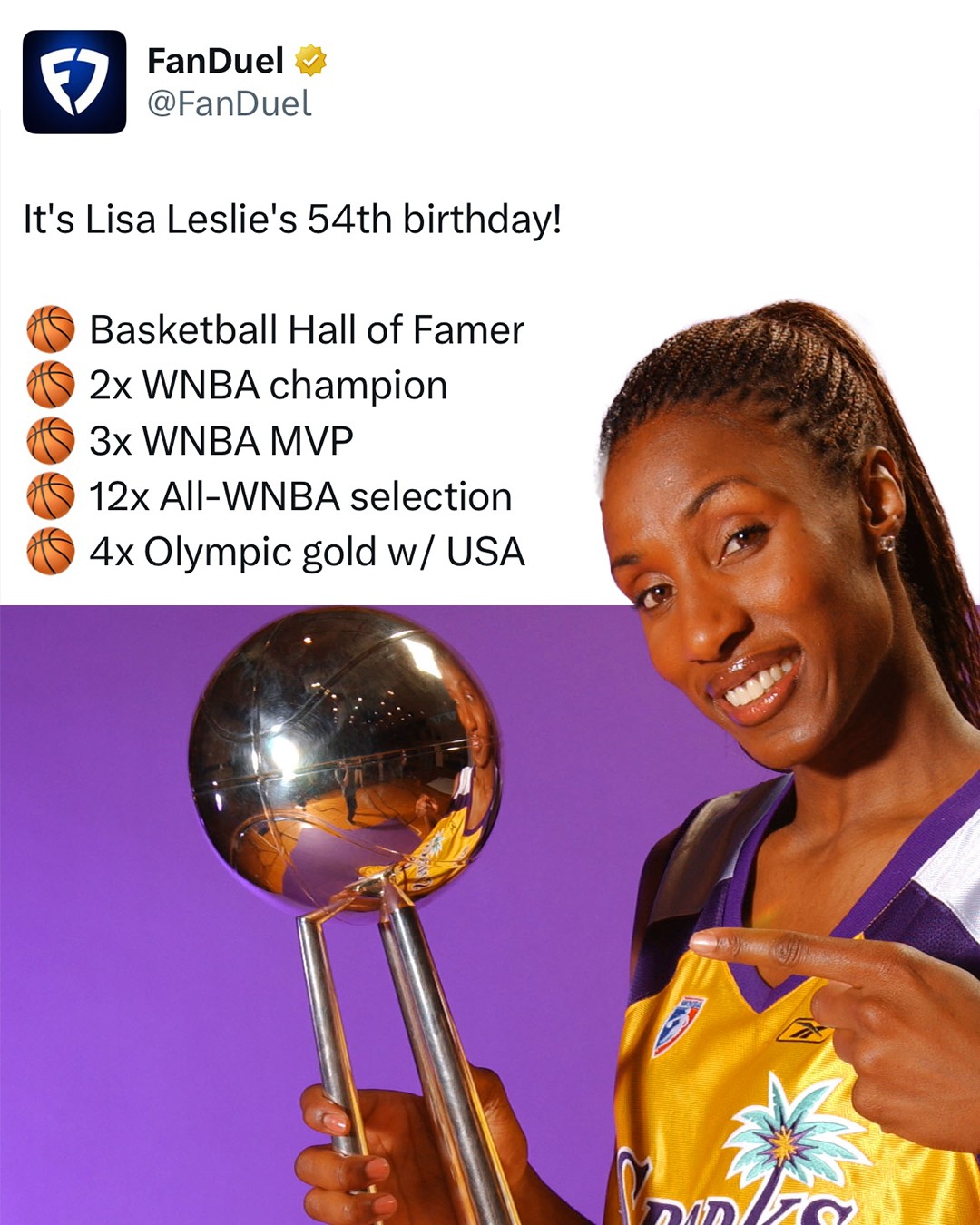 Happy birthday to Lisa Leslie 🥳 A Los Angeles legend and forever