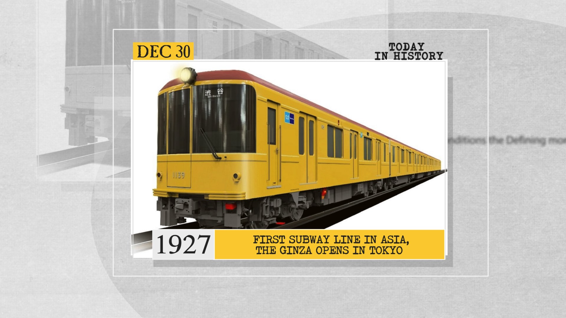 TodayInHistory | 1927: First subway line in Asia, the Ginza opens