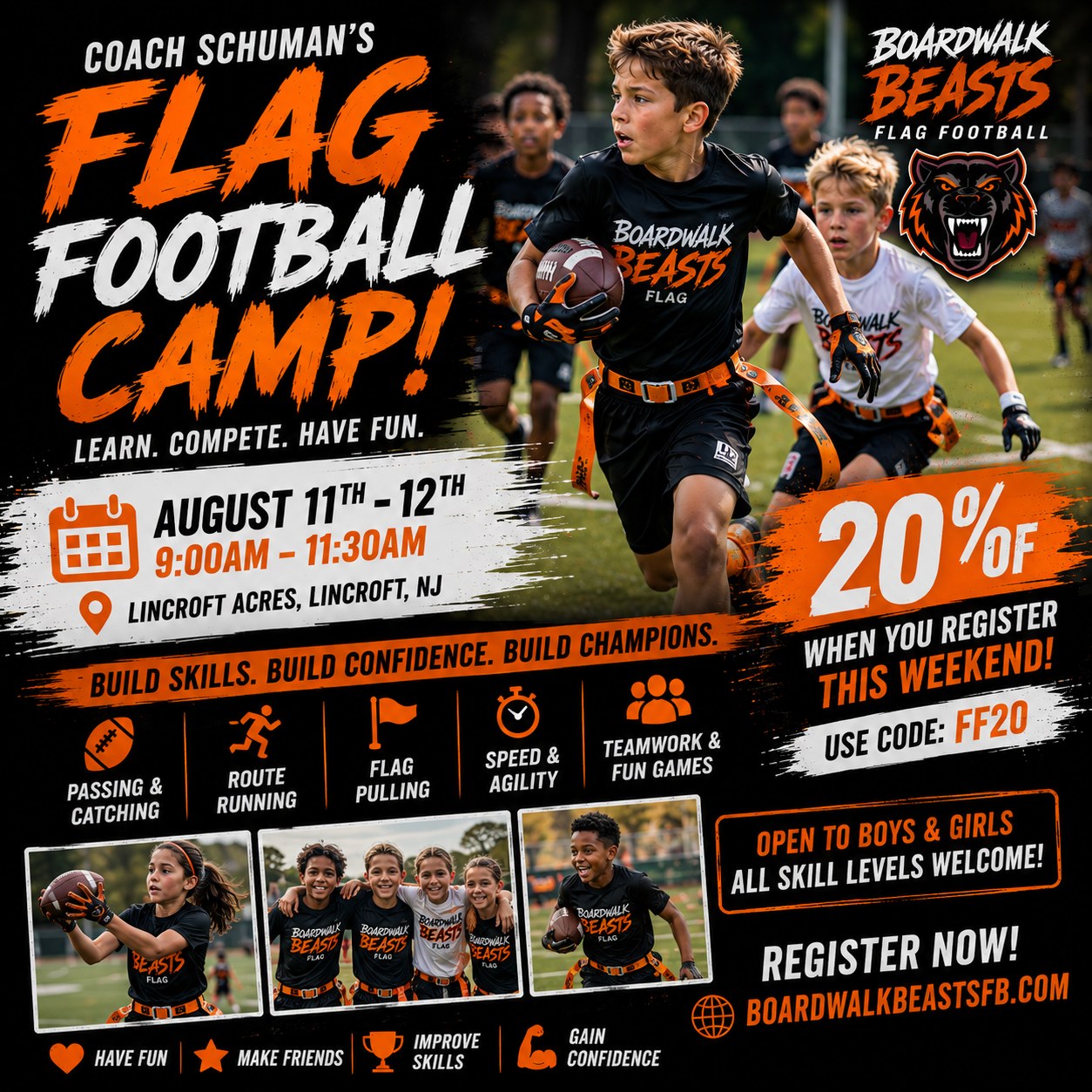 Coach Schuman's Flag Football Camp in Lincroft, NJ