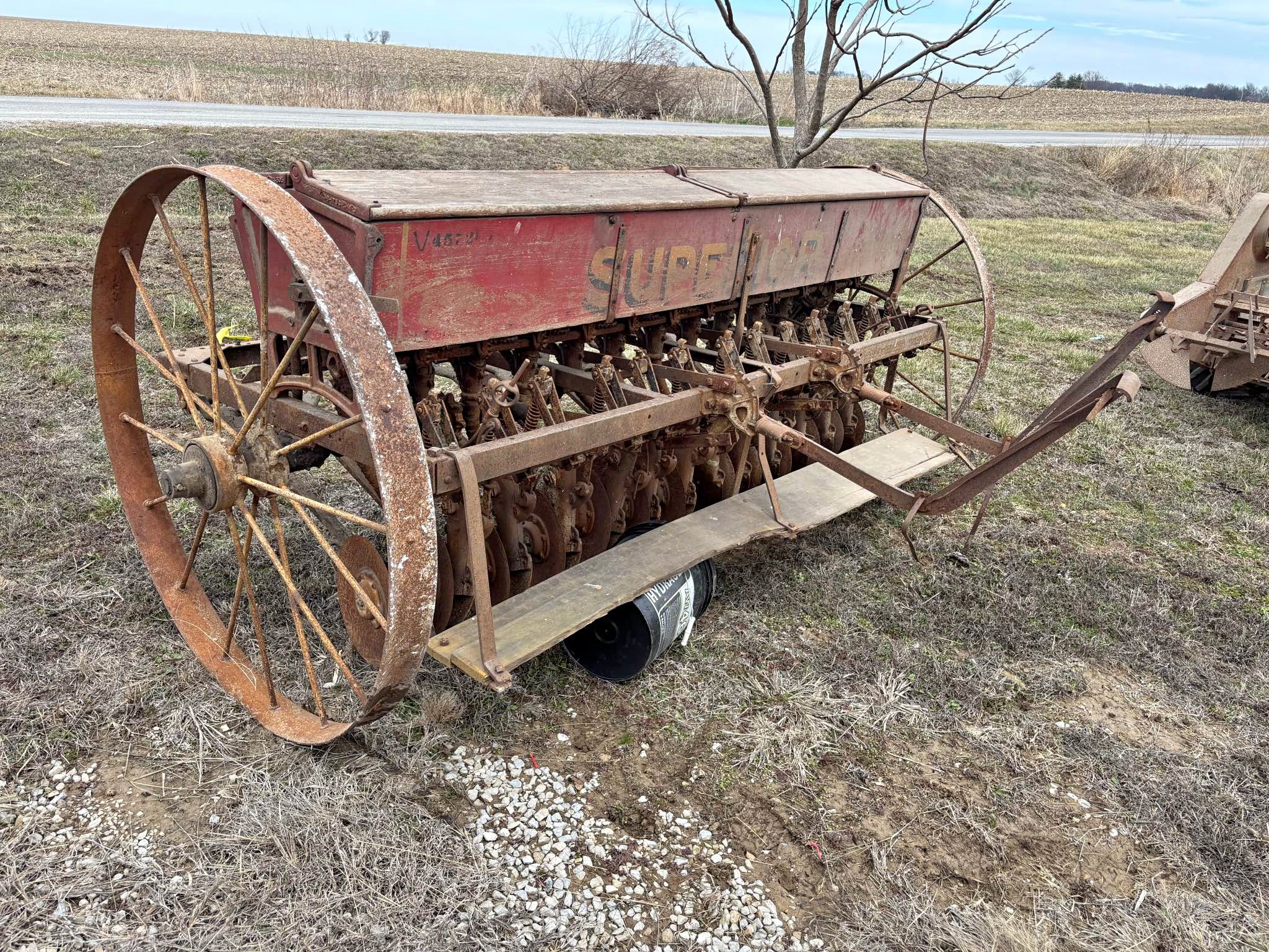 Oliver Superior Grain Drill Old Wood Implement Tractor Horse Drawn ...