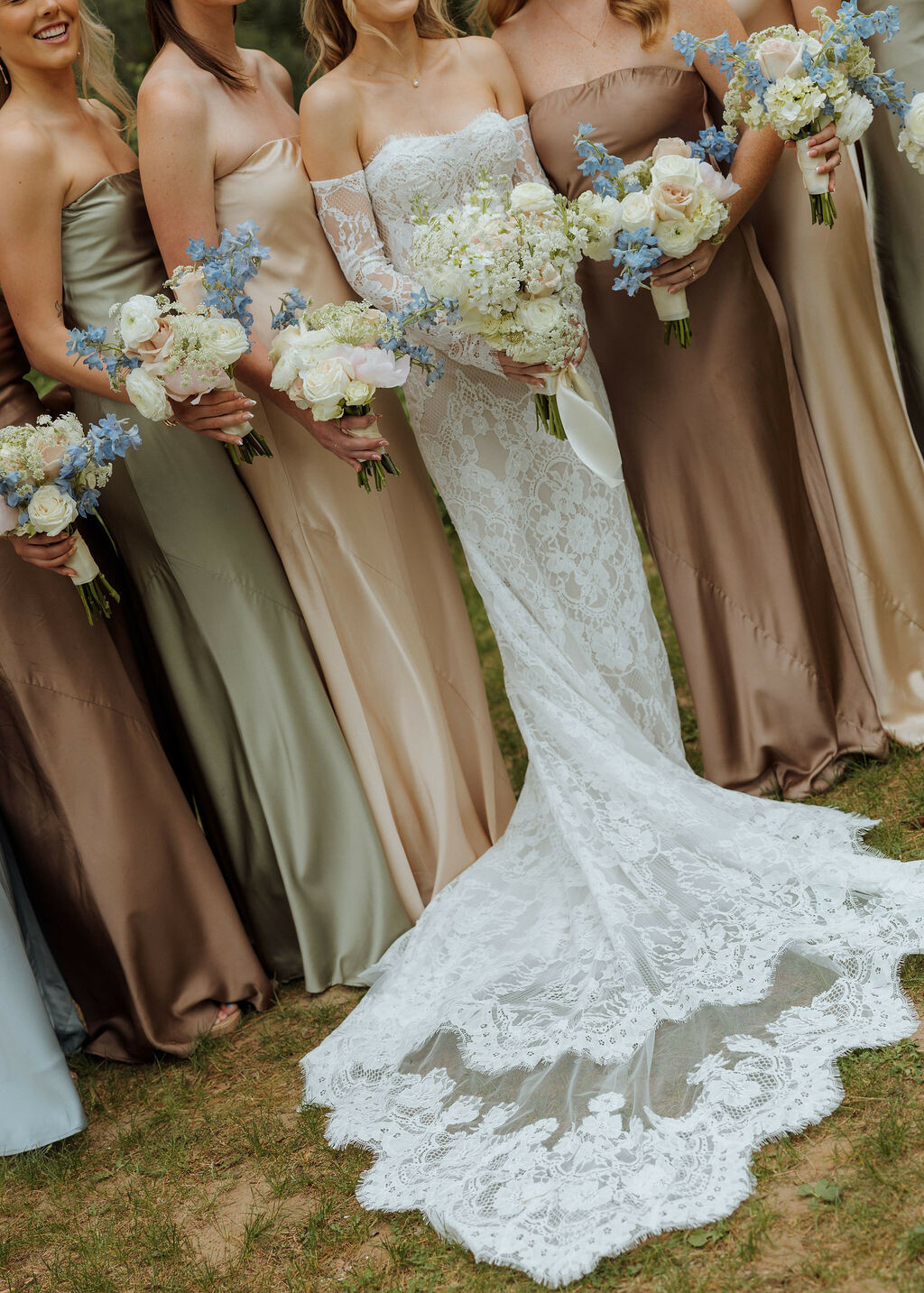 There's something about mismatched bridesmaid dresses against a backdrop of towering pines. Soft greens, warm neutrals, dusty blues, rich florals—when each bridesmaid brings her own style to a cohesive color palette, the