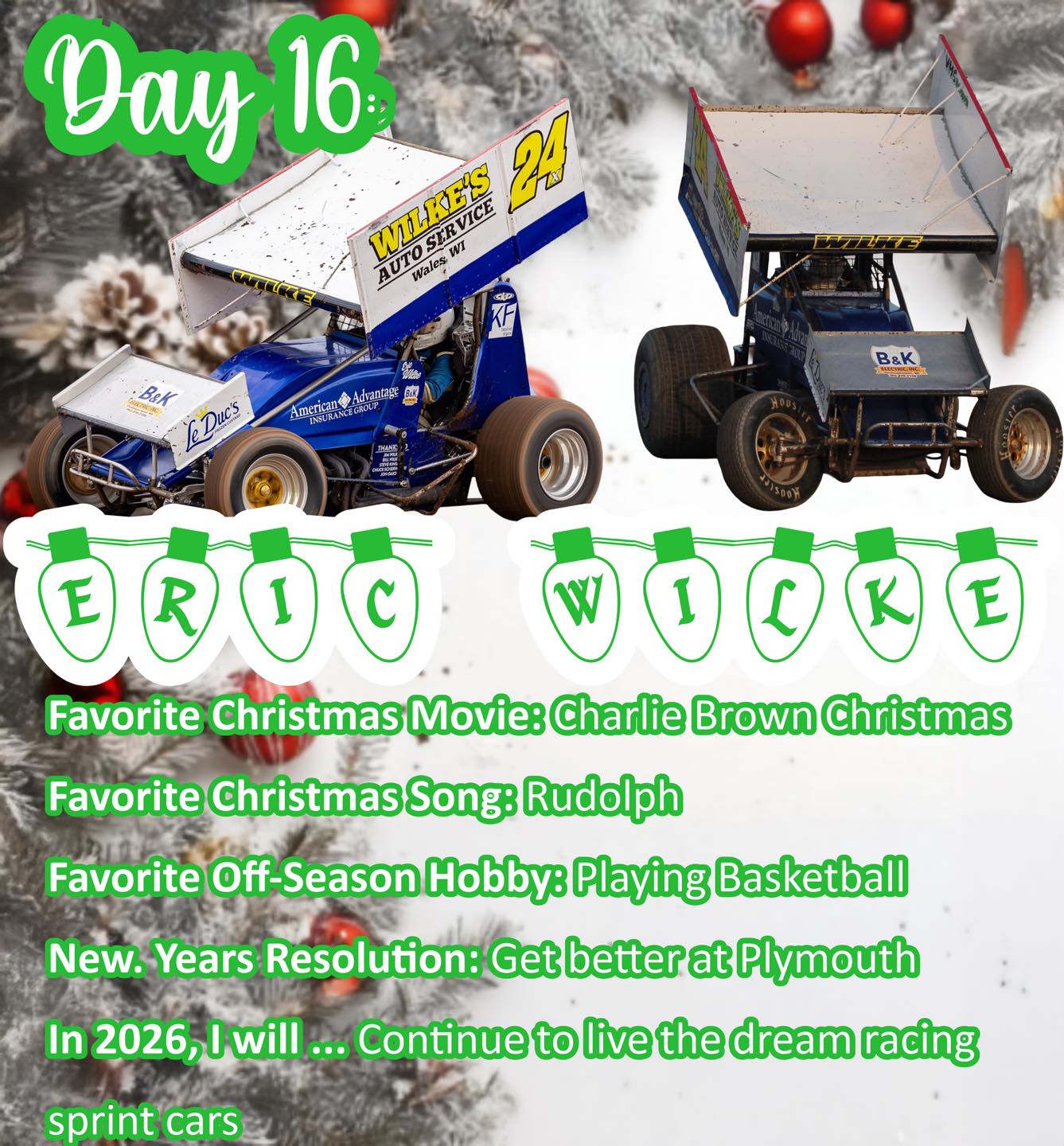 MSA - 🎄🏁 25 Days of MSA 🏁🎄 Day 16: Eric Wilke Today for Day 16 of our ...