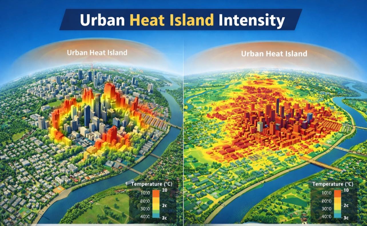 TechGeo Mapping - 🌆🔥 How Do We Estimate Urban Heat Island... | Facebook