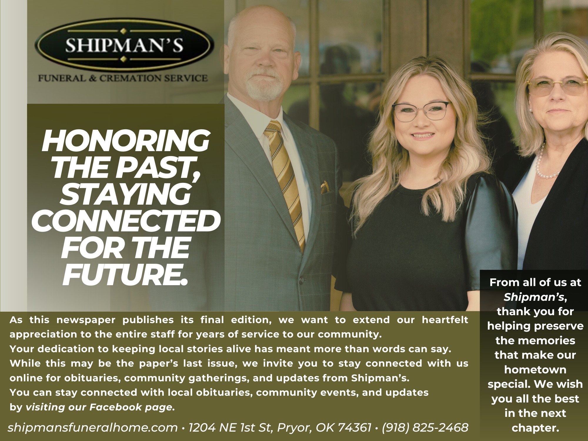 Shipman's Funeral & Cremation Service of Pryor | Pryor OK
