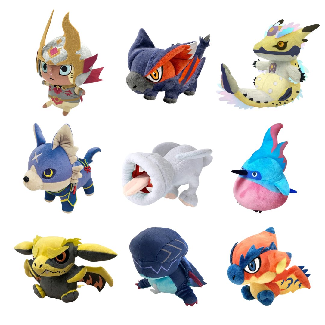 モンハン POPMART Rose Nargacuga Lagiacrus Monster Hunter Deformed Plush - Nargacuga , Khezu, Narwa the