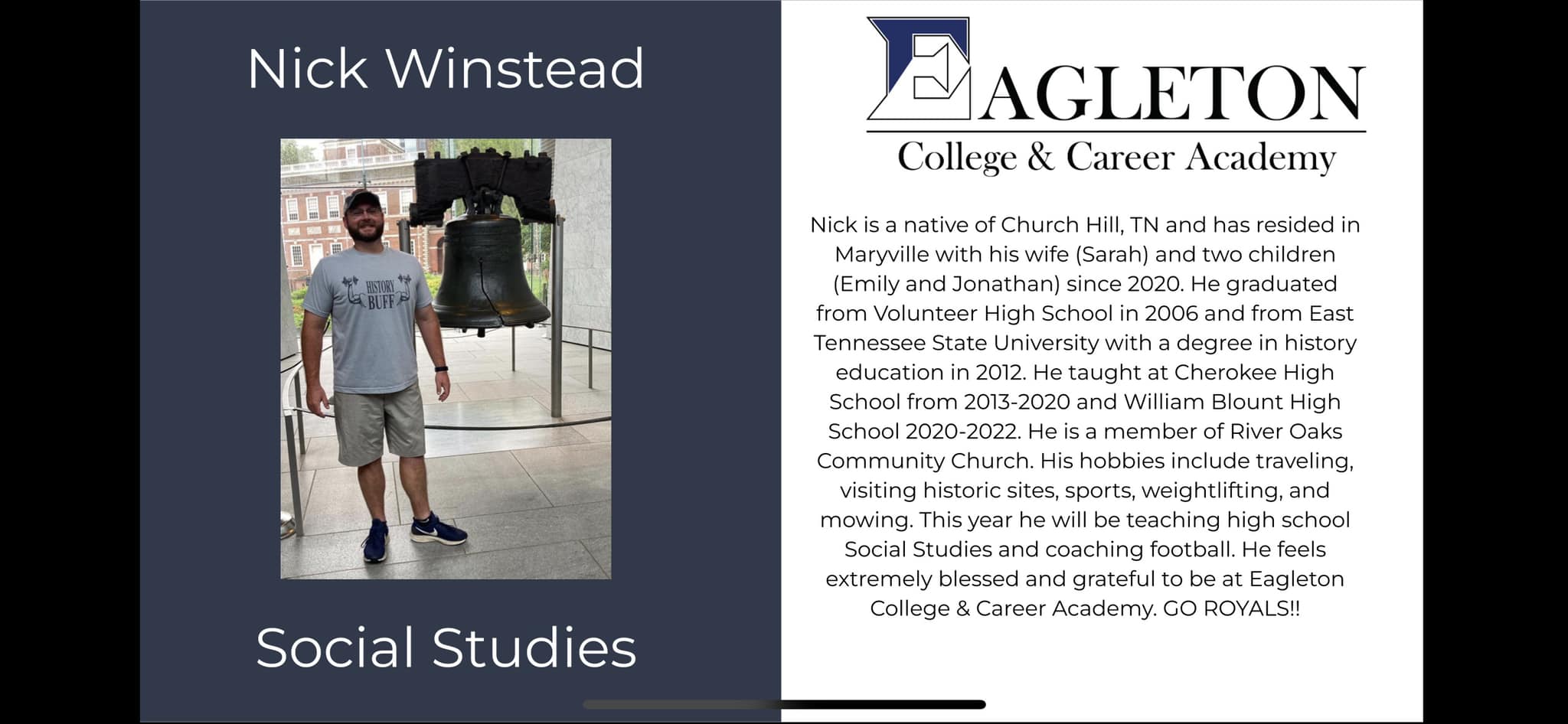 Meet Nick Winstead who... - Eagleton College & Career Academy | Facebook