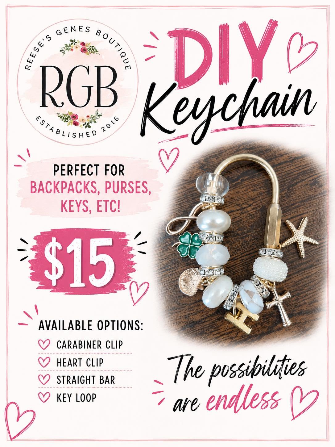 ✨ NEW at Reese's Genes Boutique! ✨ Create a keychain that's