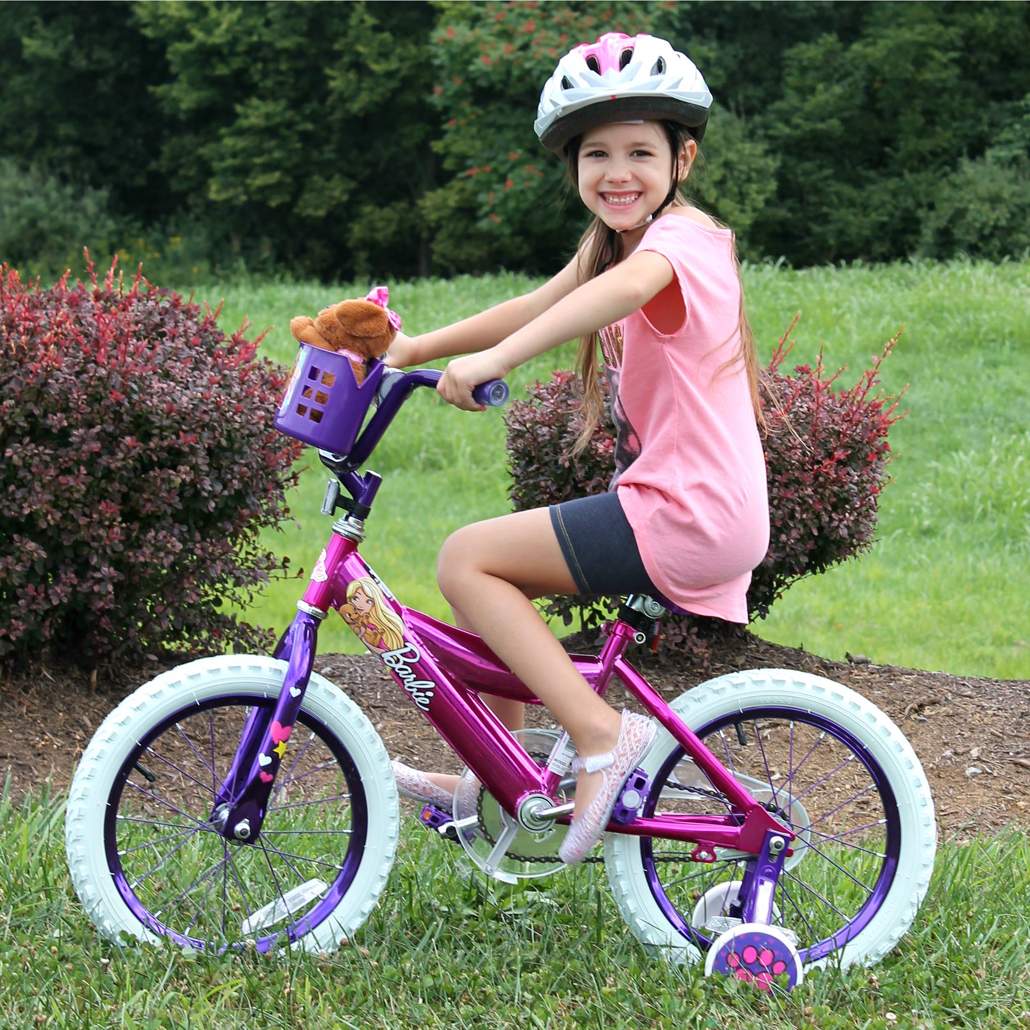 barbie bike and helmet 54-58cm This Barbie bicycle is all set to take you on an adventure into your imagination Barbie Doll & Bike Set