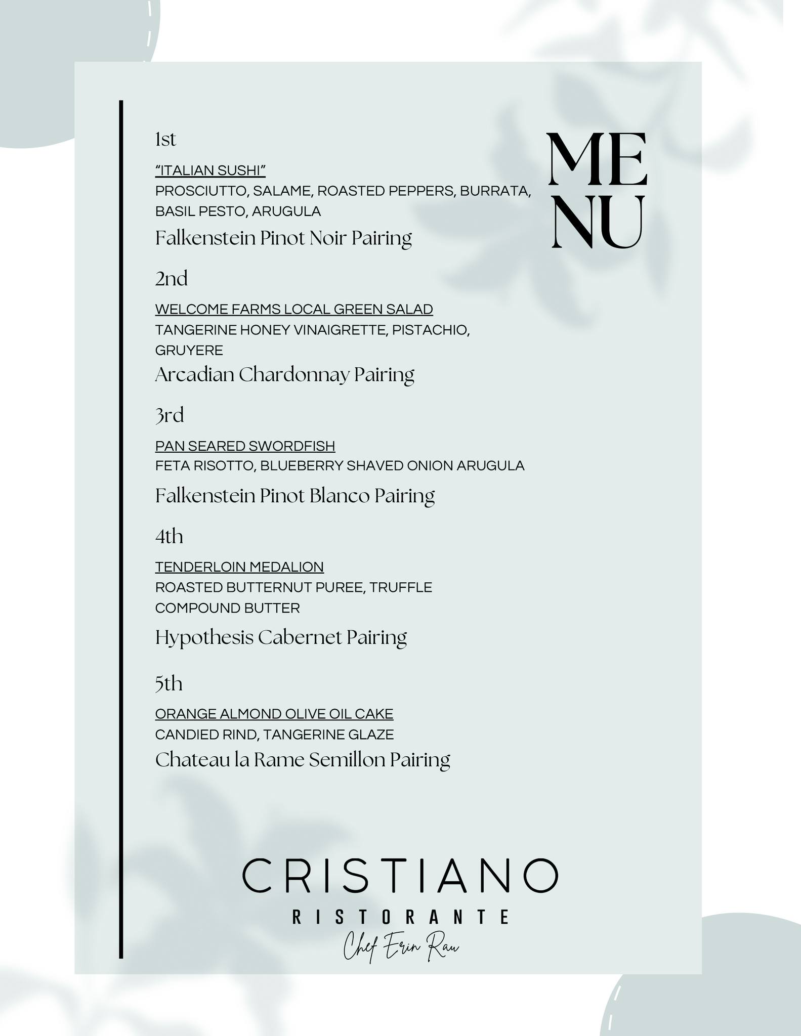 Cristiano - Bring restaurant-level dining to your table. 🍷 Our Private ...