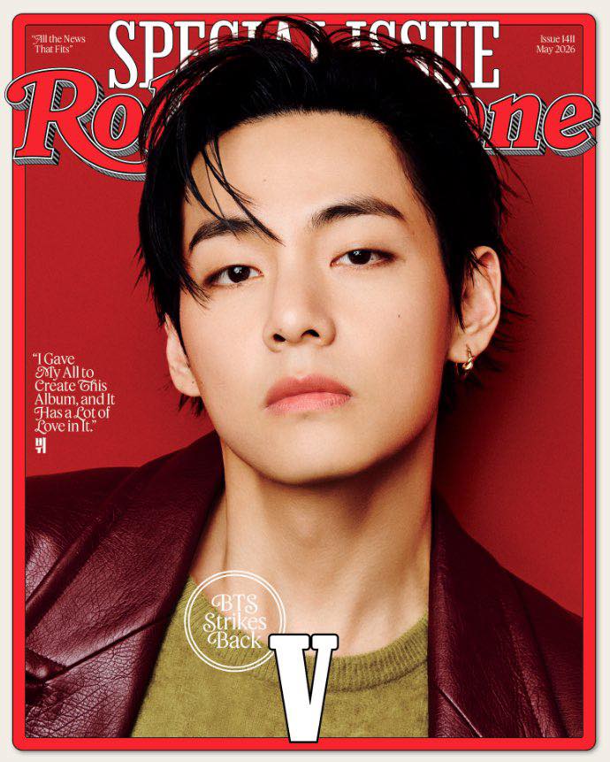 BTS' V looks habdsome on the cover of Rolling Stone's special issue.