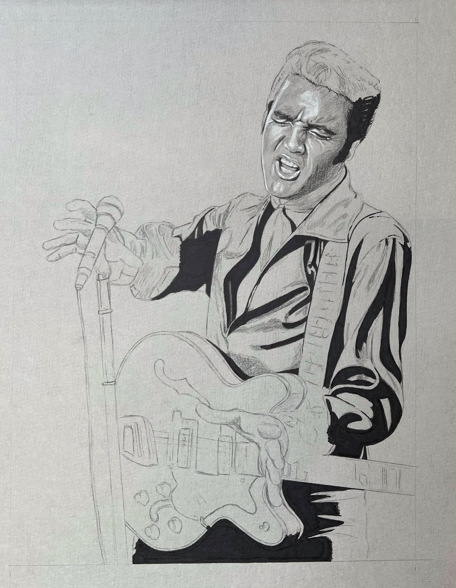 Elvis - And the last Elvis on tour drawing I made for the