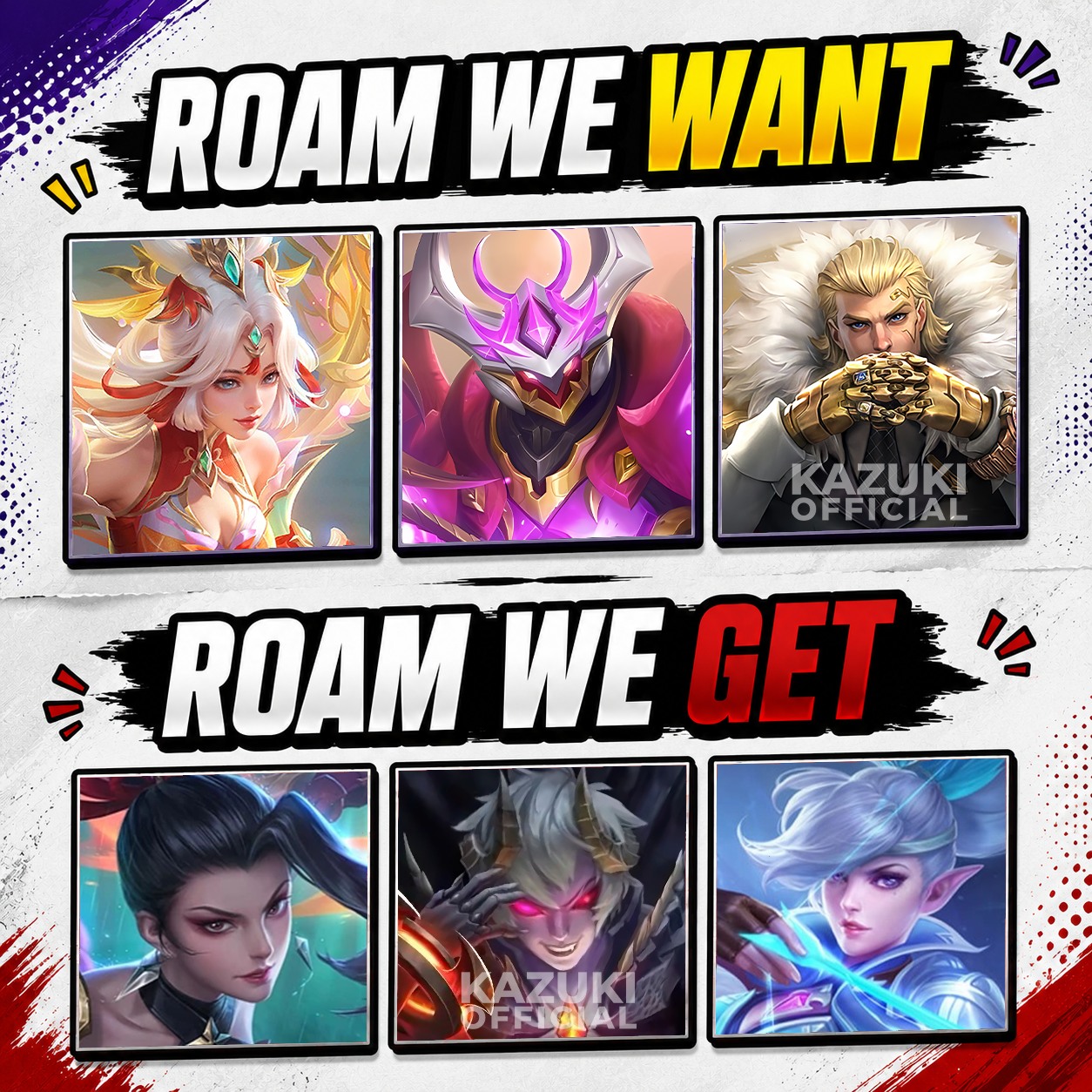 Kazuki - Which of the following skins is best according to you?👀