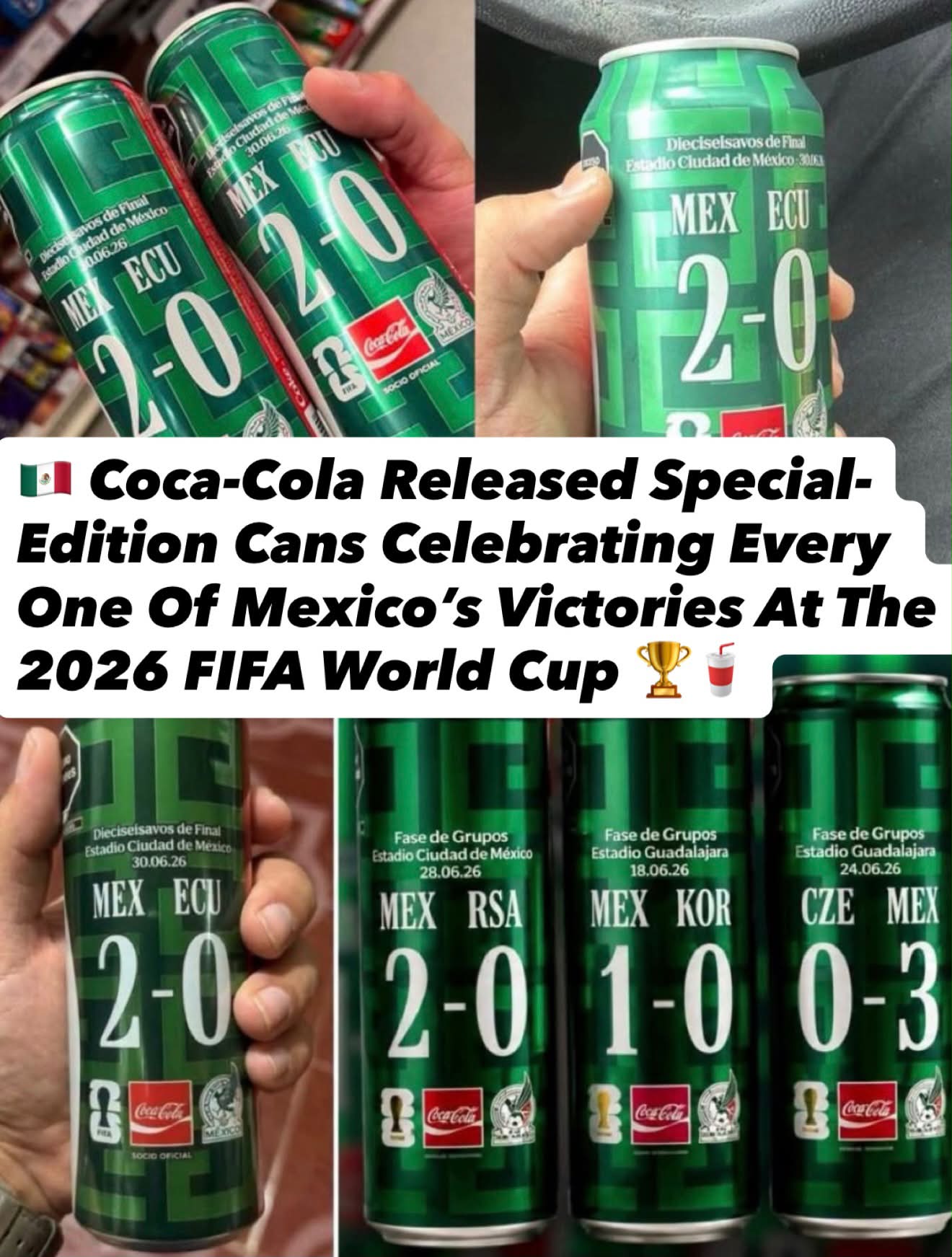 【メキシコ限定】2026 FIFA W杯記念 コカ・コーラ 5種フルセット To celebrate Mexico's unforgettable run at the 2026 FIFA World Cup