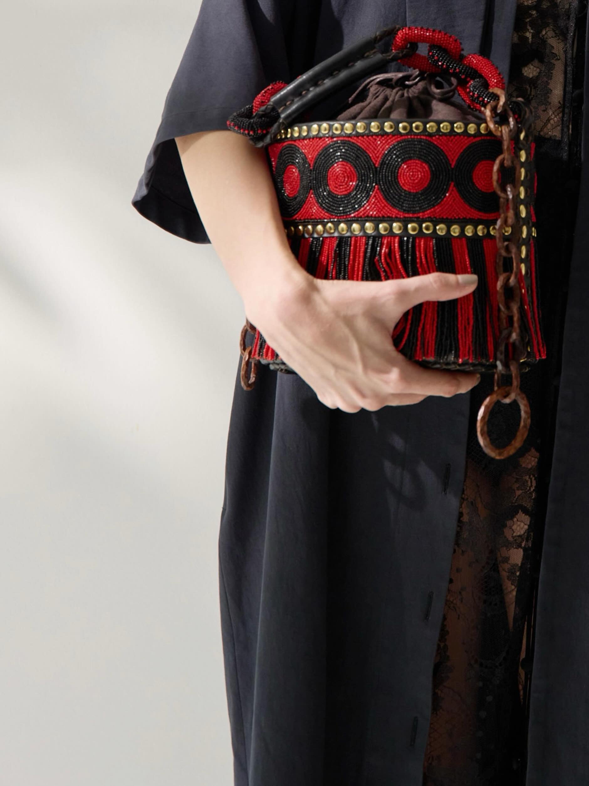 ASKA MASUDA #askamasuda #handbag #bag #red #beadsbag #glassbeads