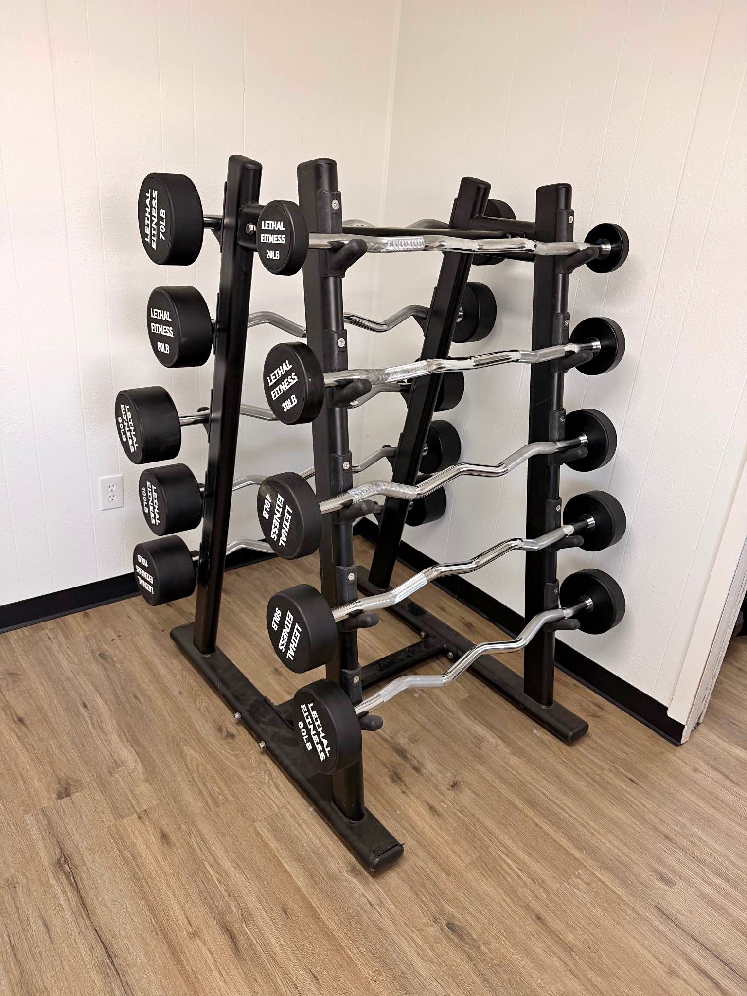 NEW FIXED BARBELL SETS CURL OR STRAIGHT OR $1450 WITH RACK (T) - Weight ...