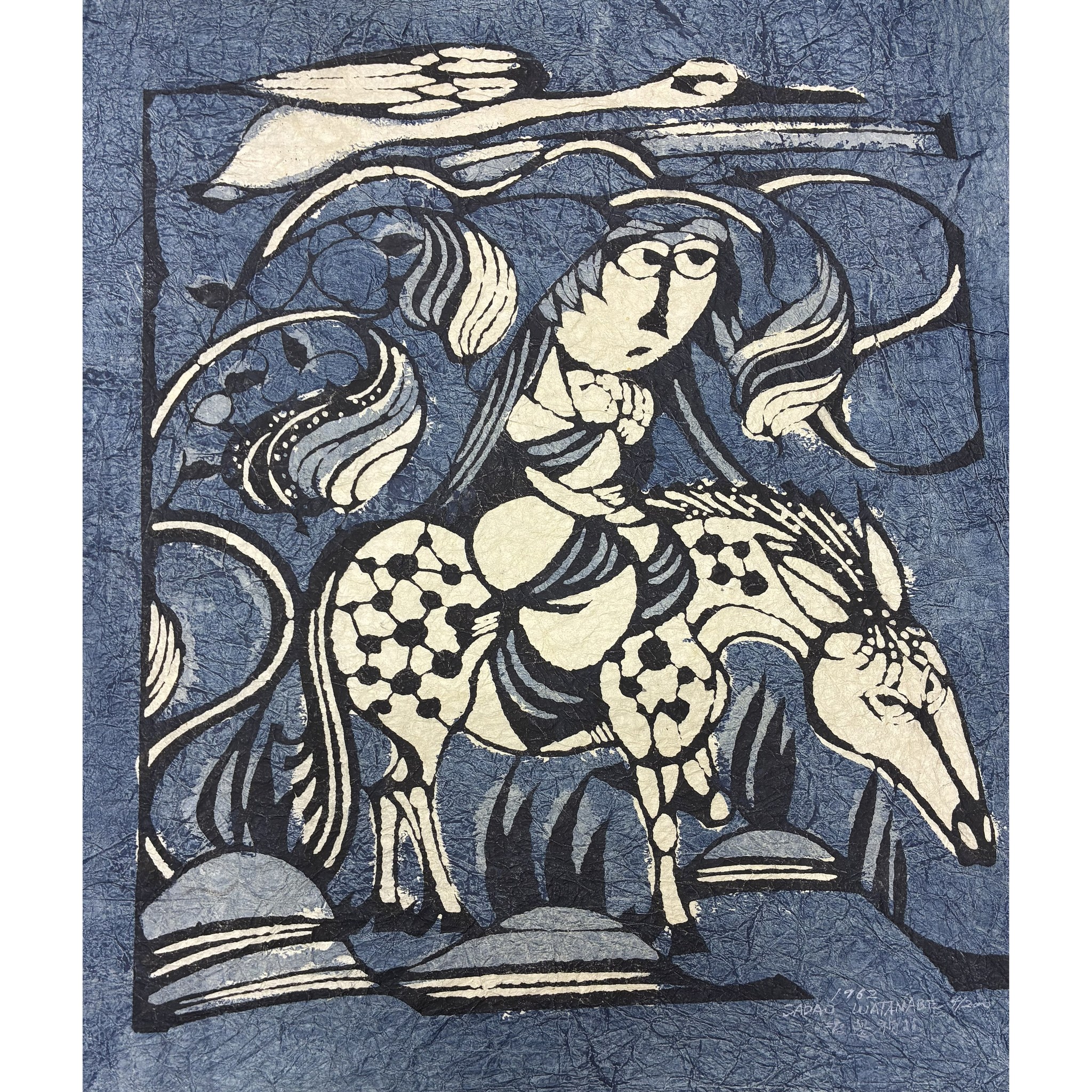 New item- 粟津潔「花札想」 木版 ed.200 直筆サイン 昭和54年（1979