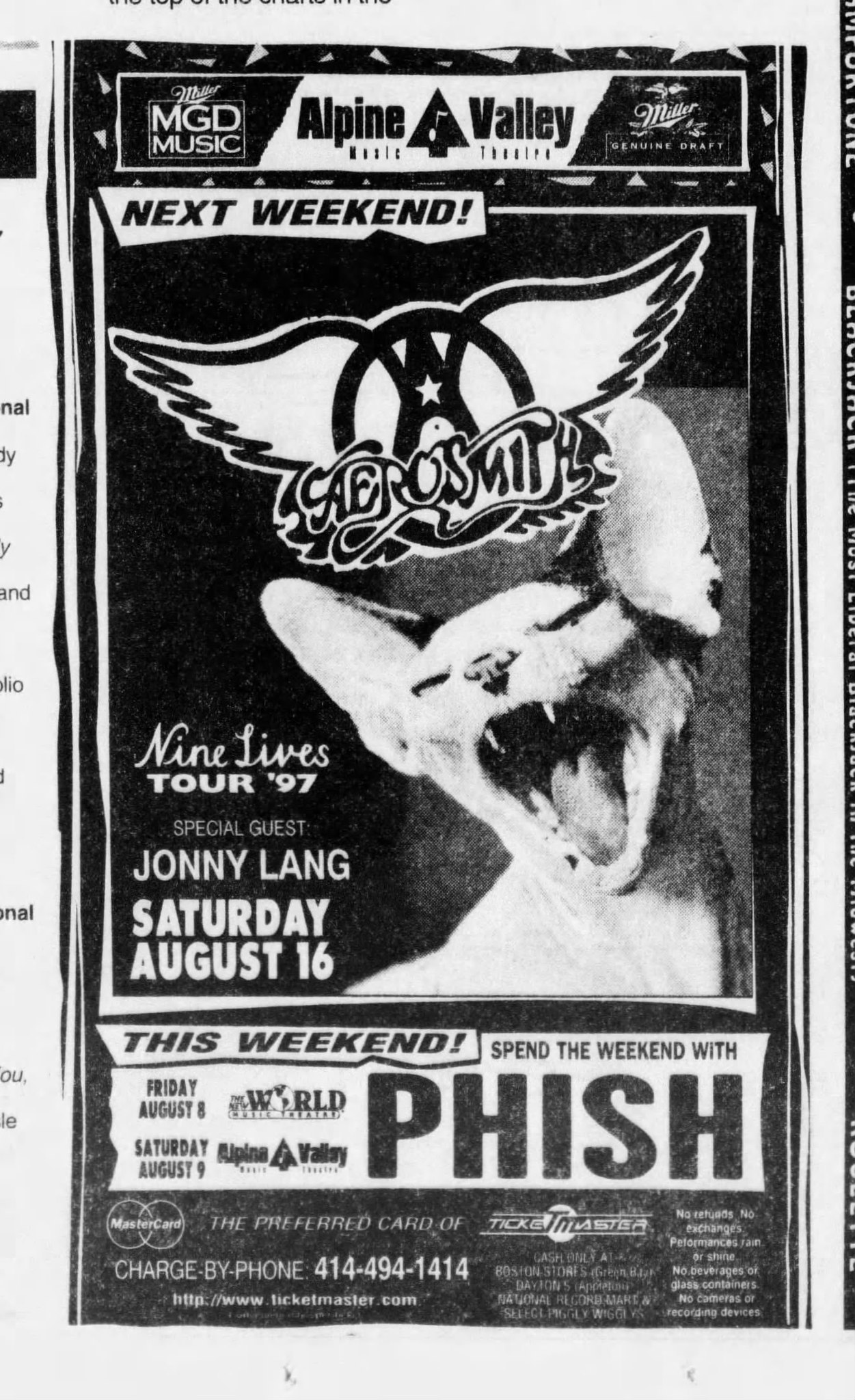 On this date in 1997: The 'Nine Lives' world tour continued
