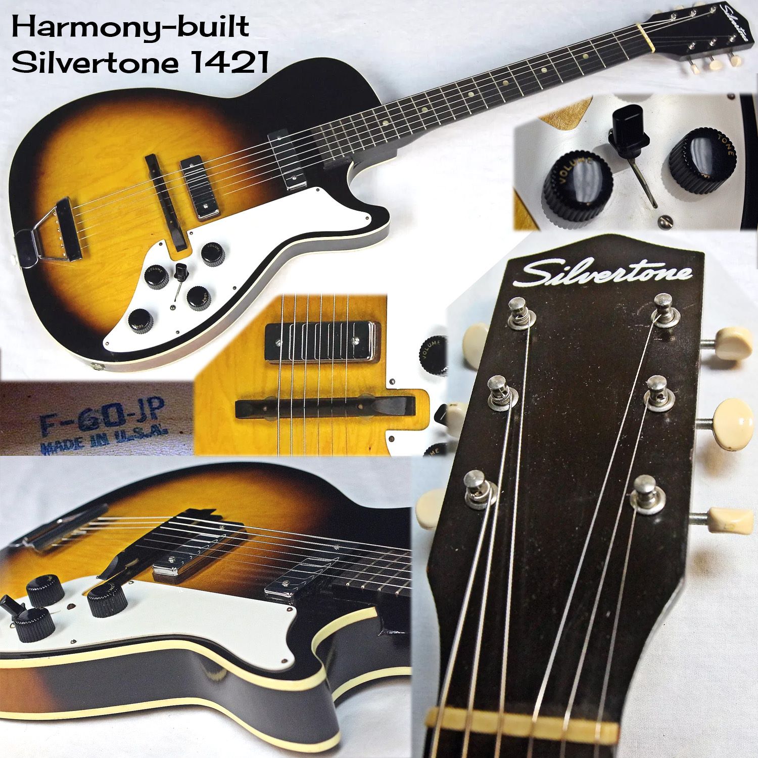 1962 Silvertone 1420 Stratotone guitar in Tuxedo livery with