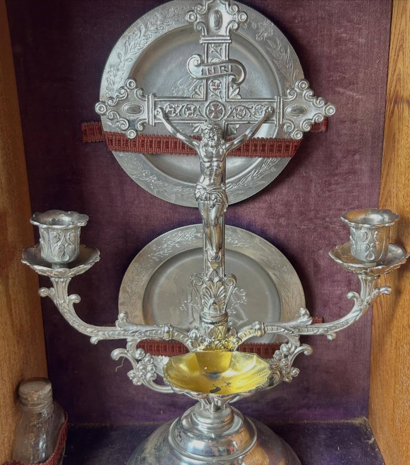 Impressive find…This 1897 antique sick call box/kit was often kept