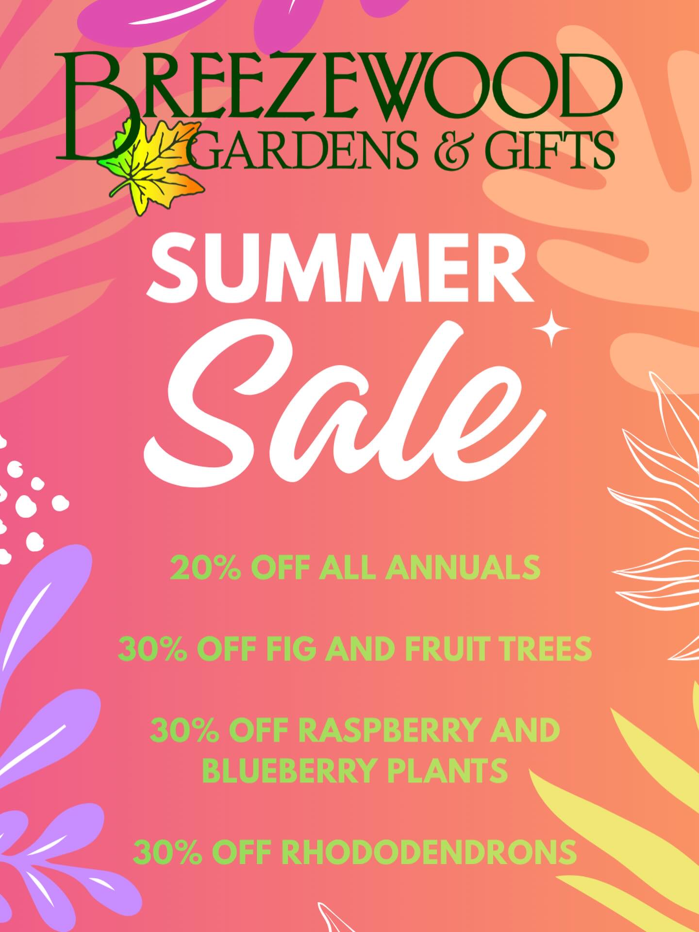 Breezewood Gardens summer sale: 20-30% off plants