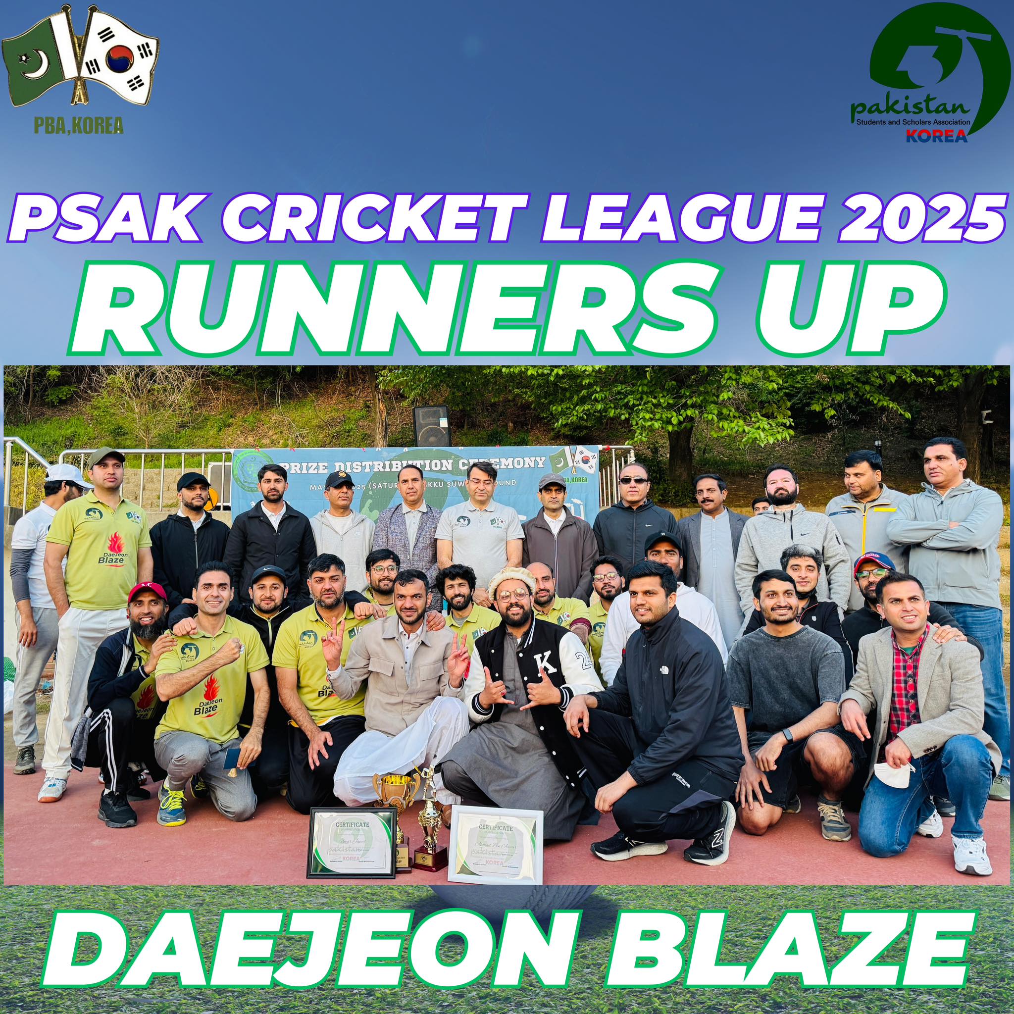 Pakistan - 🏏 A huge congratulations to Daejeon Blaze and their captain ...