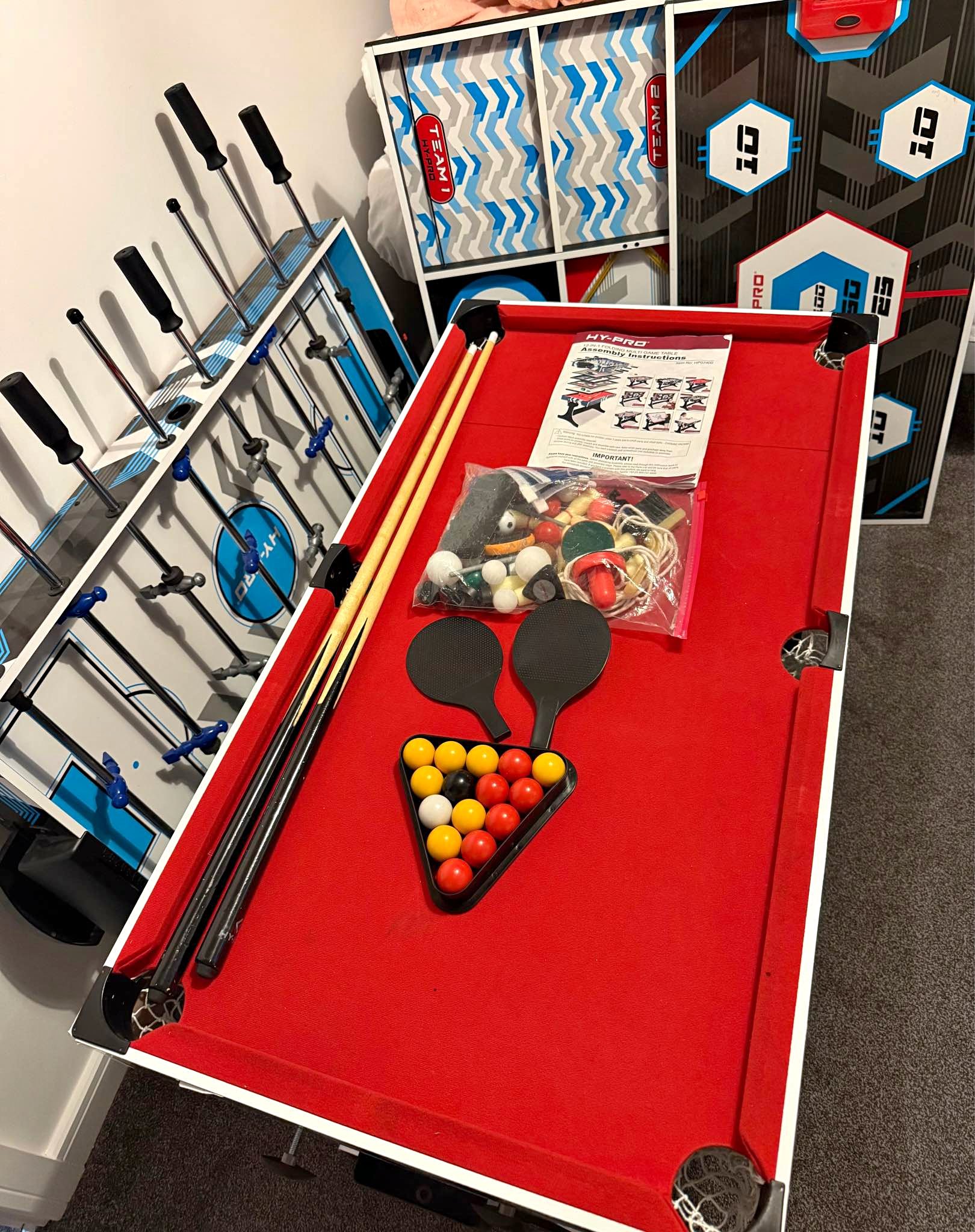 Hy-pro multi game table with Pool, Air hockey, fussball games - Multi ...