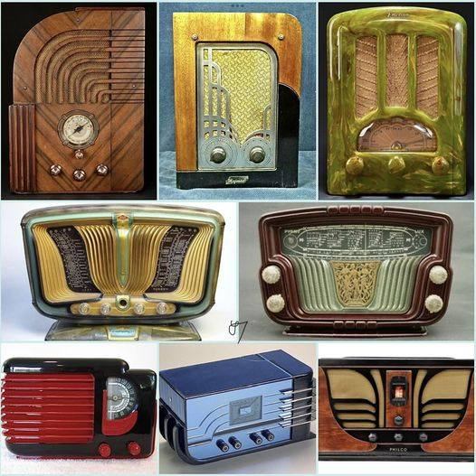 Art Deco designed radios from 30s-40s