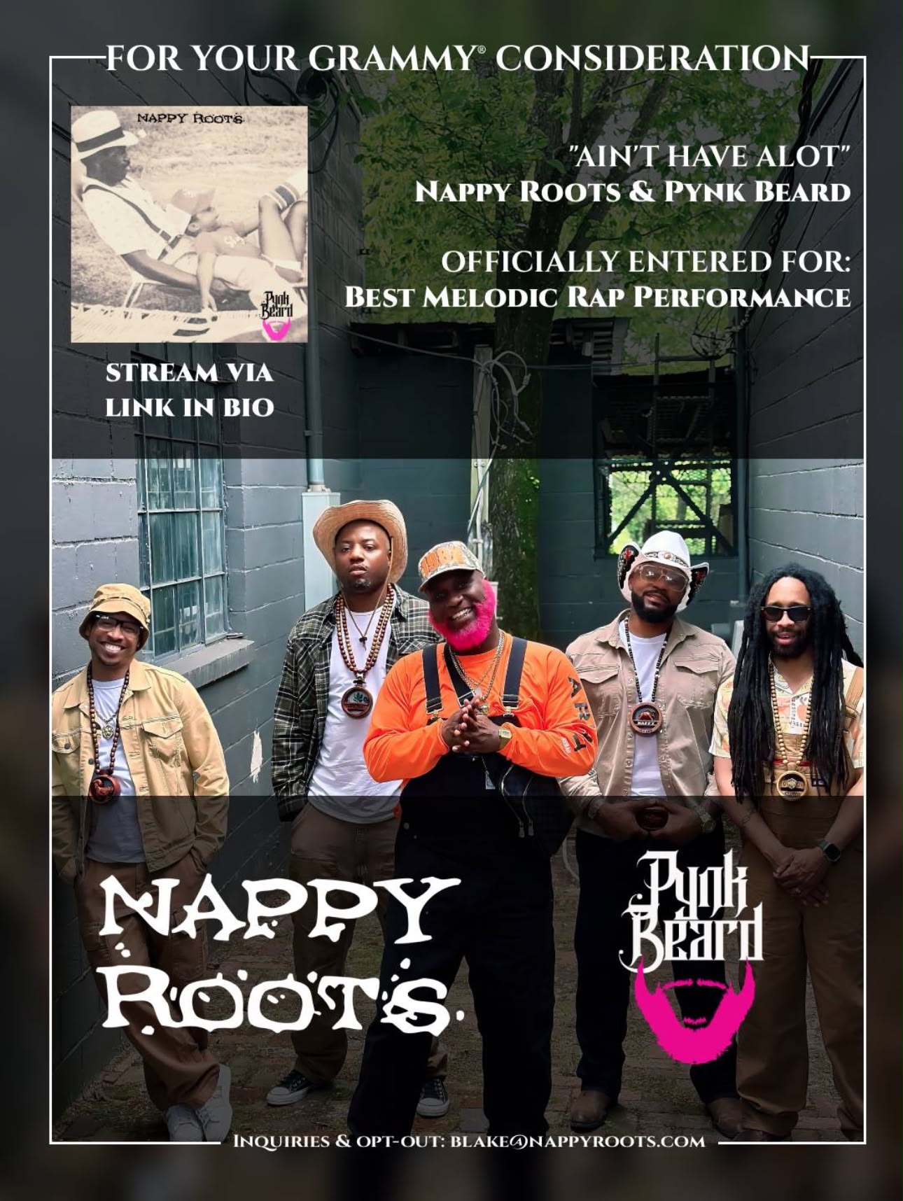 Nappy Roots and Pynk Beard Ain't Have Alot Grammy entry