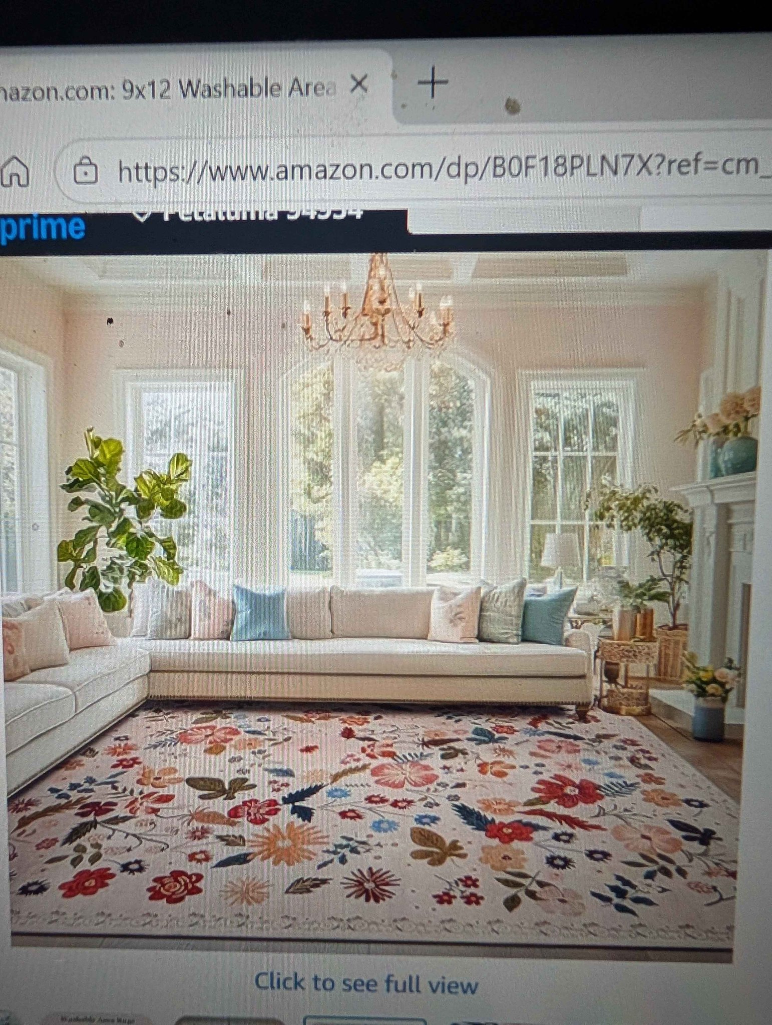 Brand new 9x12 Area rug floral-washable - Area Rugs - Petaluma ...