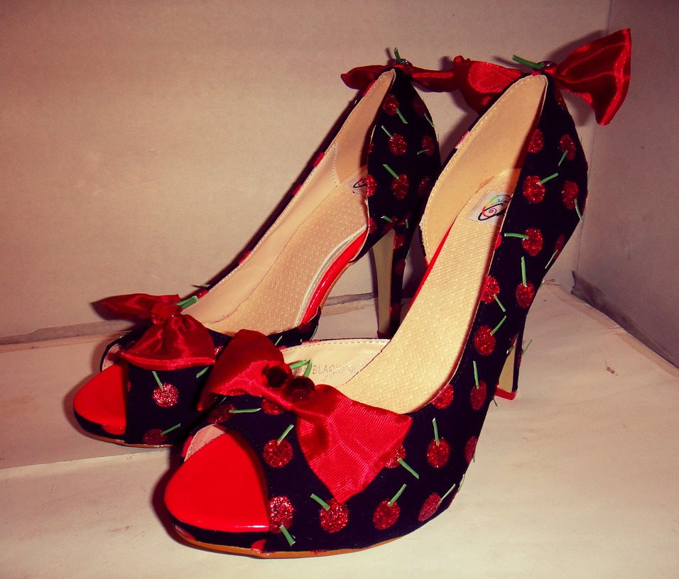 Chelise - Cute red cherry pinup shoes If you want your own custom made ...