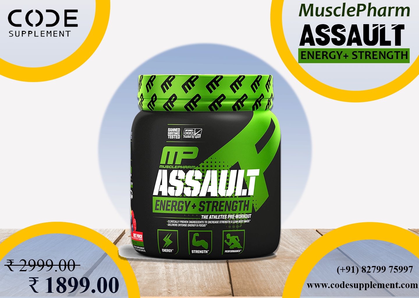 Code Supplement - Buy #MusclePharmAssault Pre Workout at...