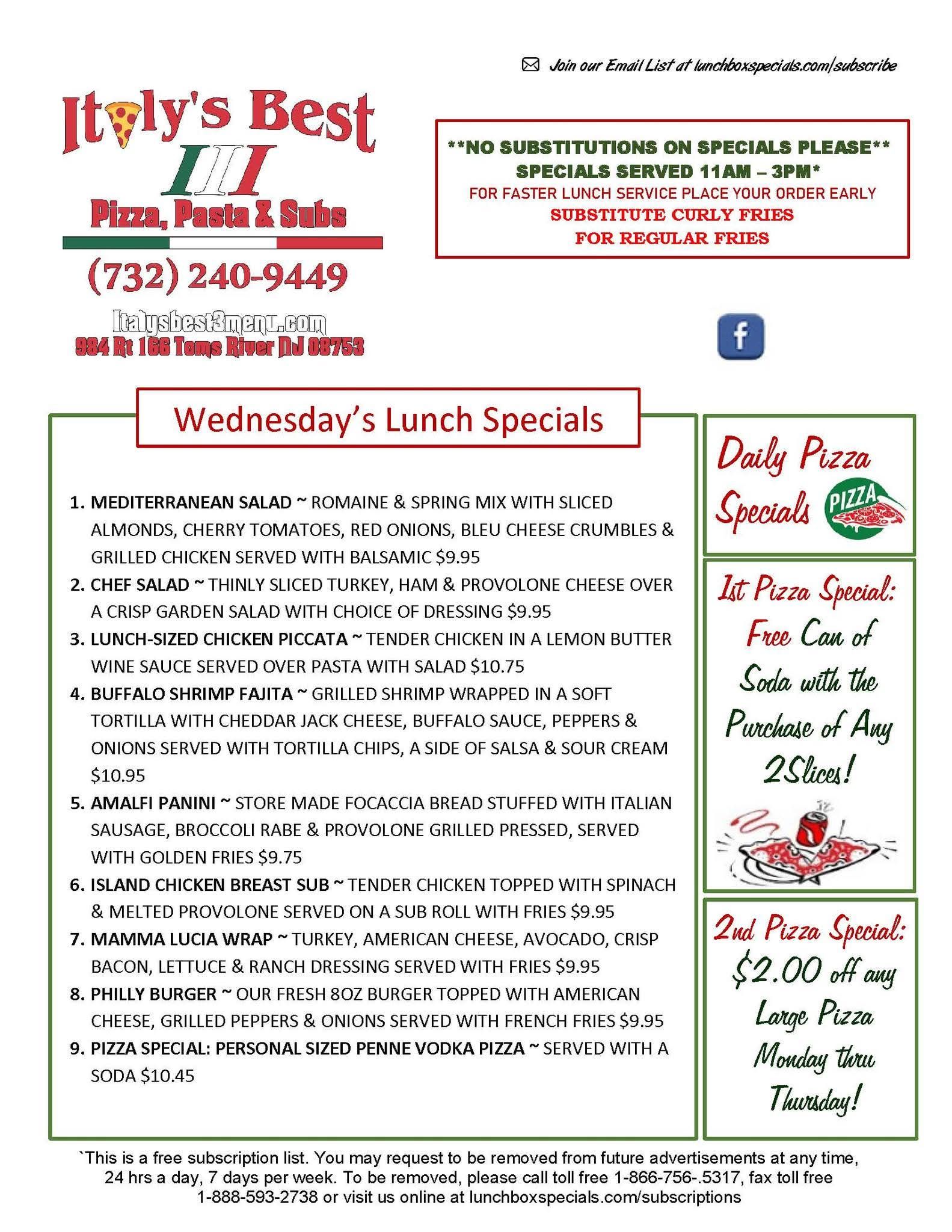Italy's Best 3 | Toms River NJ
