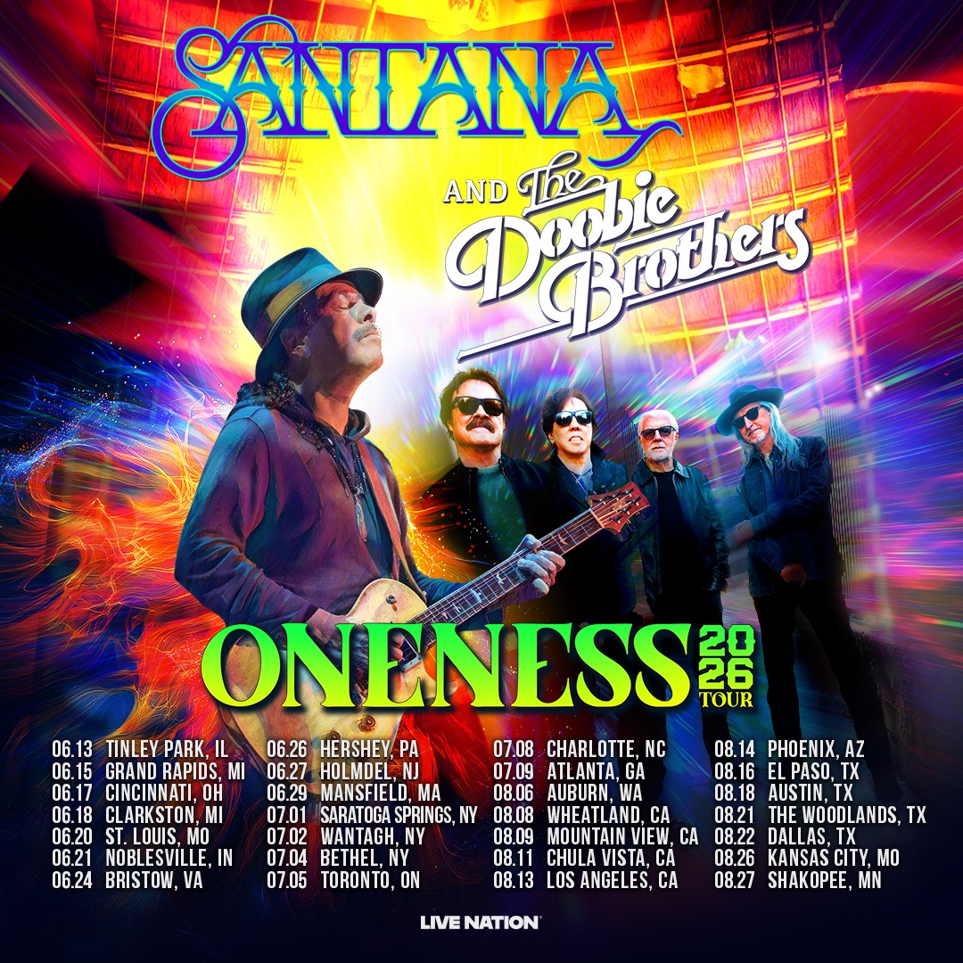 Santana and The Doobie Brothers Oneness Tour 2026 at Jiffy Lube Live