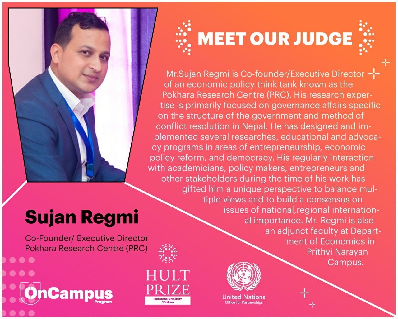Hult - Meet our Judge for Grand Finale event. Mr.Sujan Regmi is Co ...