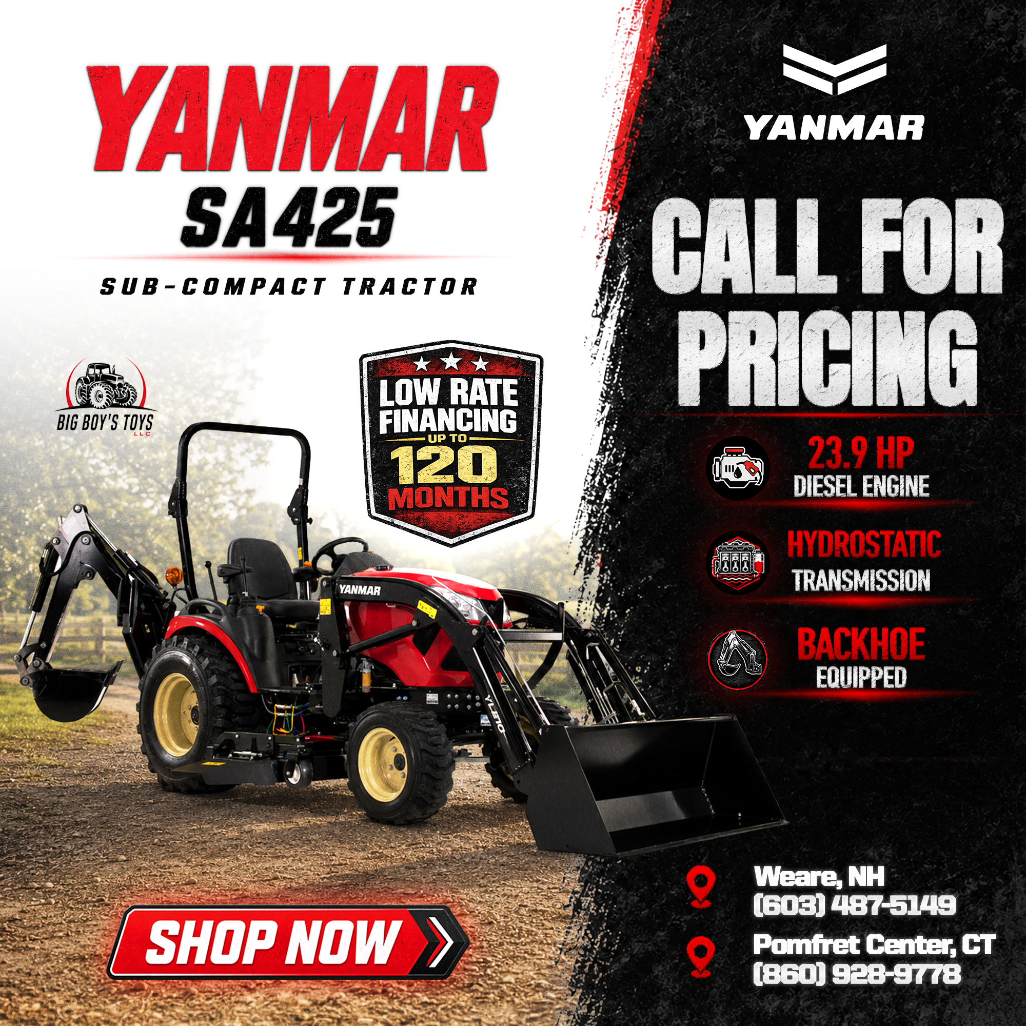 Find the right tractor at Big Boy's Toys