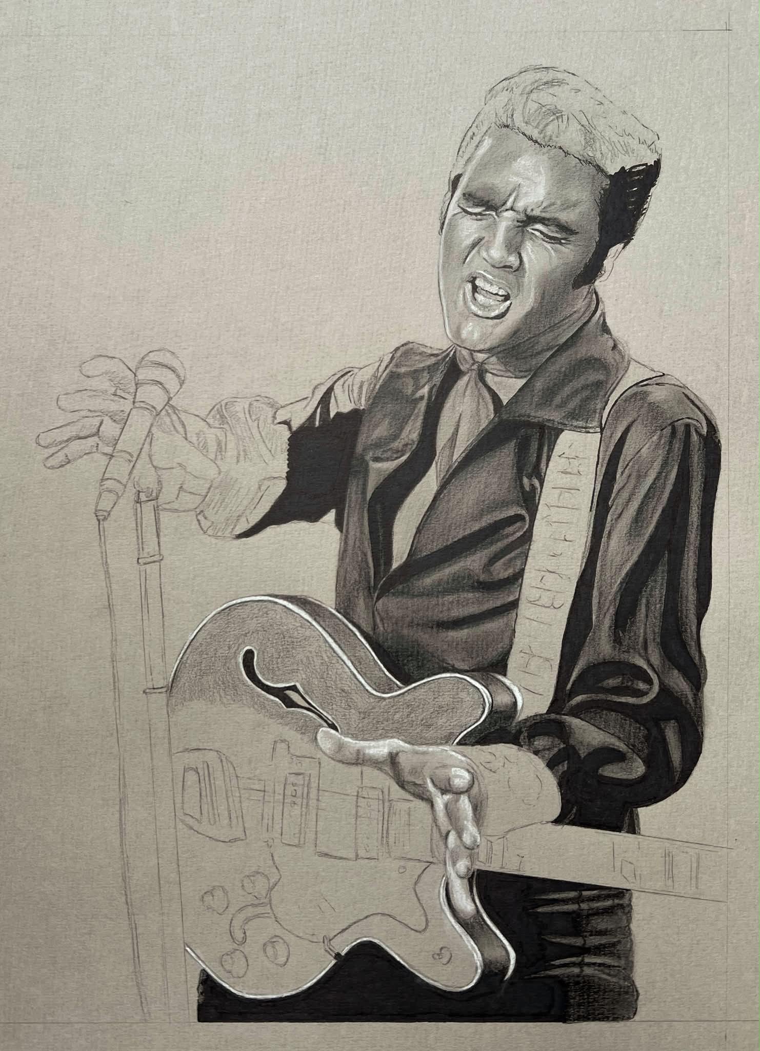 Elvis - And the last Elvis on tour drawing I made for the
