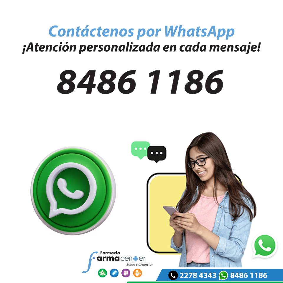 Farmacenter - Escríbanos por WhatsApp 8486 1186 y reciba el cuidado y ...