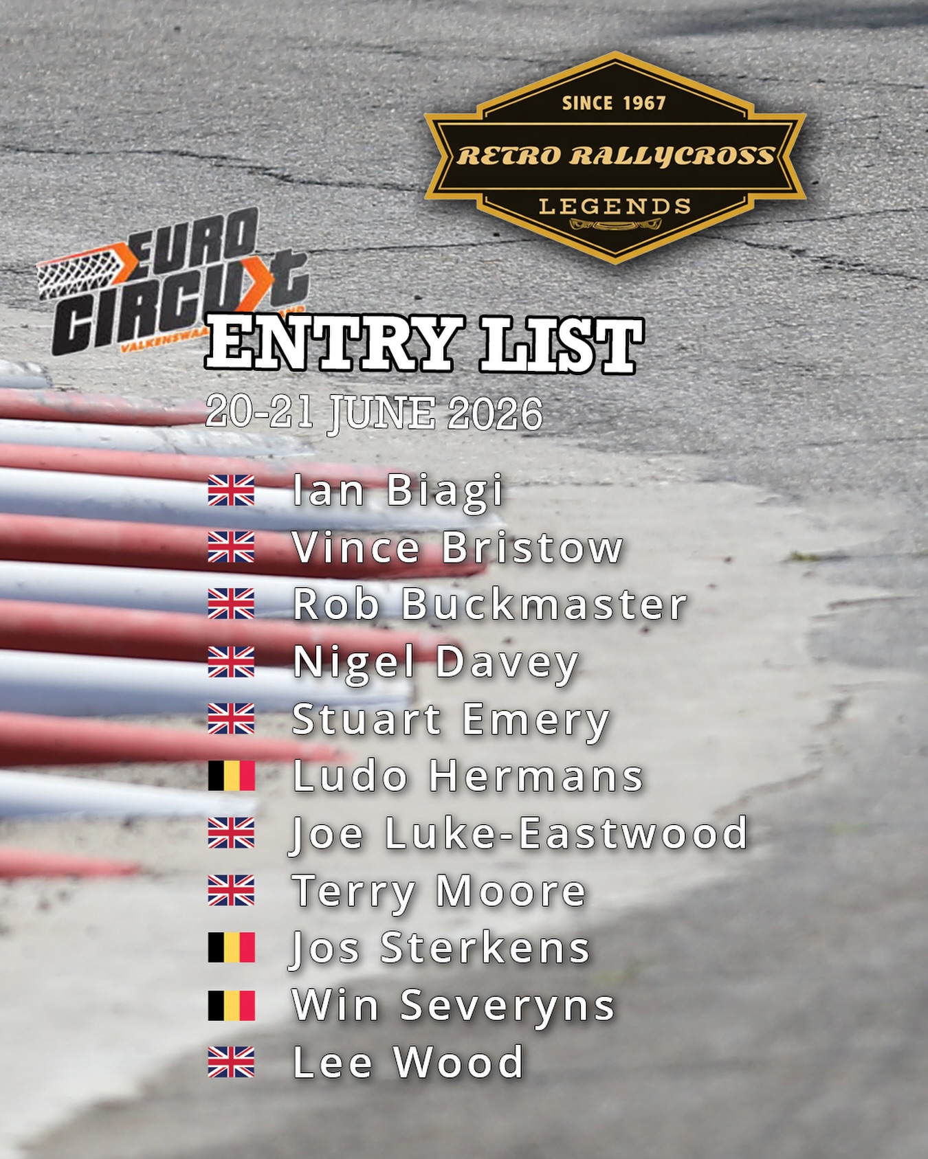 Here's our entry list for the very first Retro Rallycross Legends